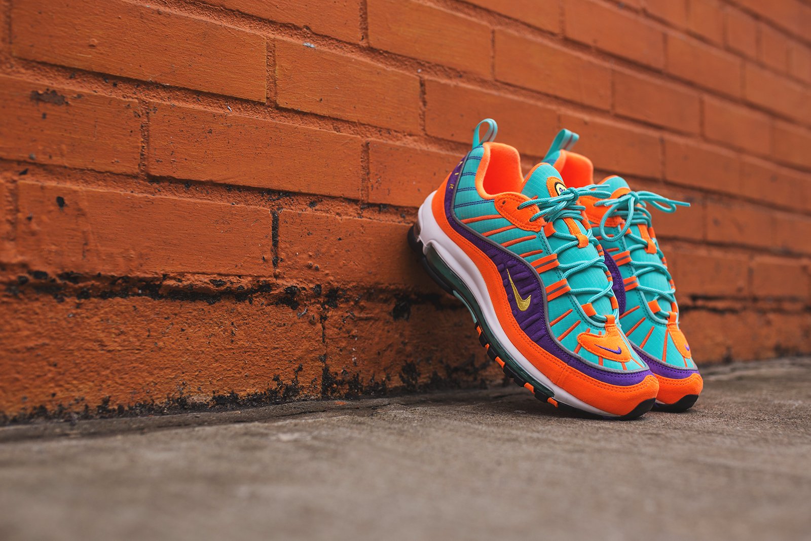 Nike Air Max '98 QS - Cone / Tour Yellow / Hyper Grape