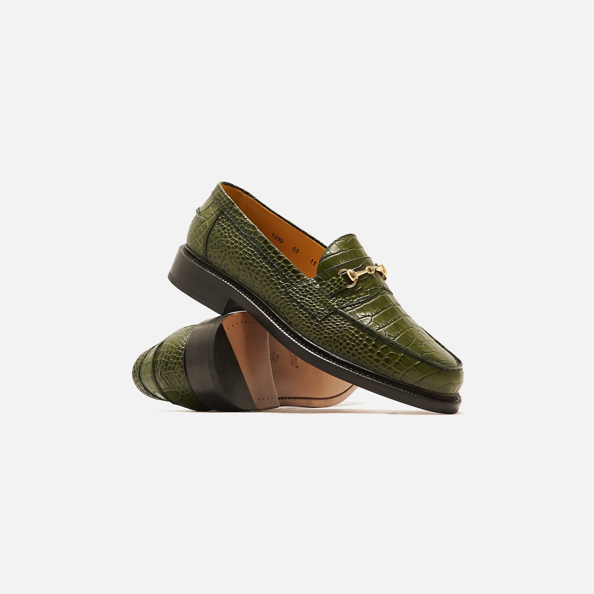 Blackstock & Weber The Mason Horse Bit Loafer - Green Croc