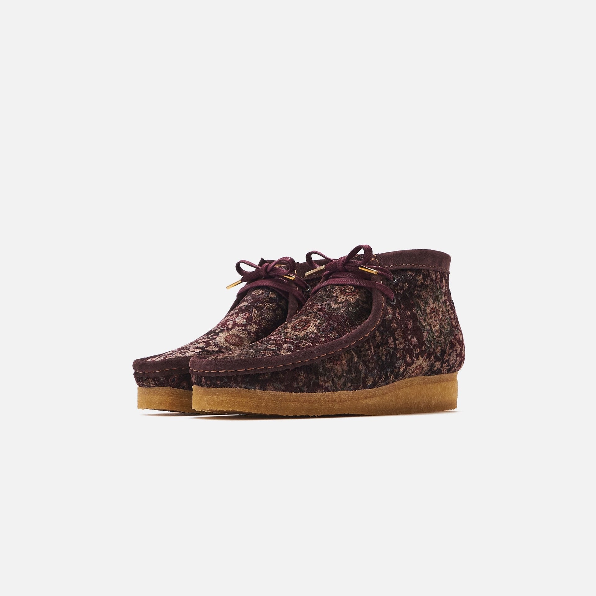 Clarks Wallabee Boot Velvet - Burgundy