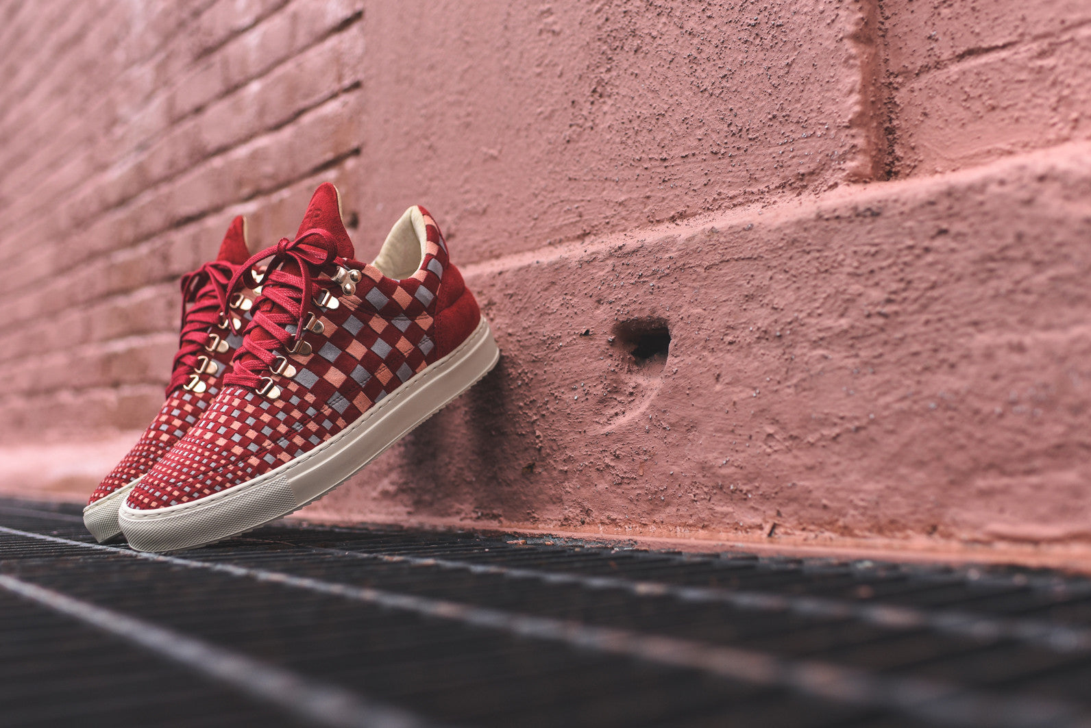 Filling Pieces x La Ferramenta Low Top - Tricolore Burgundy