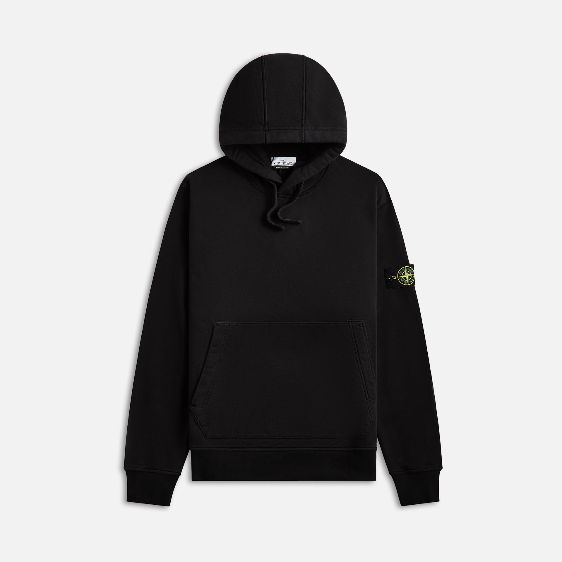 Stone Island Garment Dyed Cotton Hoodie - Black