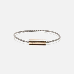 Le Gramme 6G Cable Bracelet Brushed Yellow Gold 18Kt and Titanium