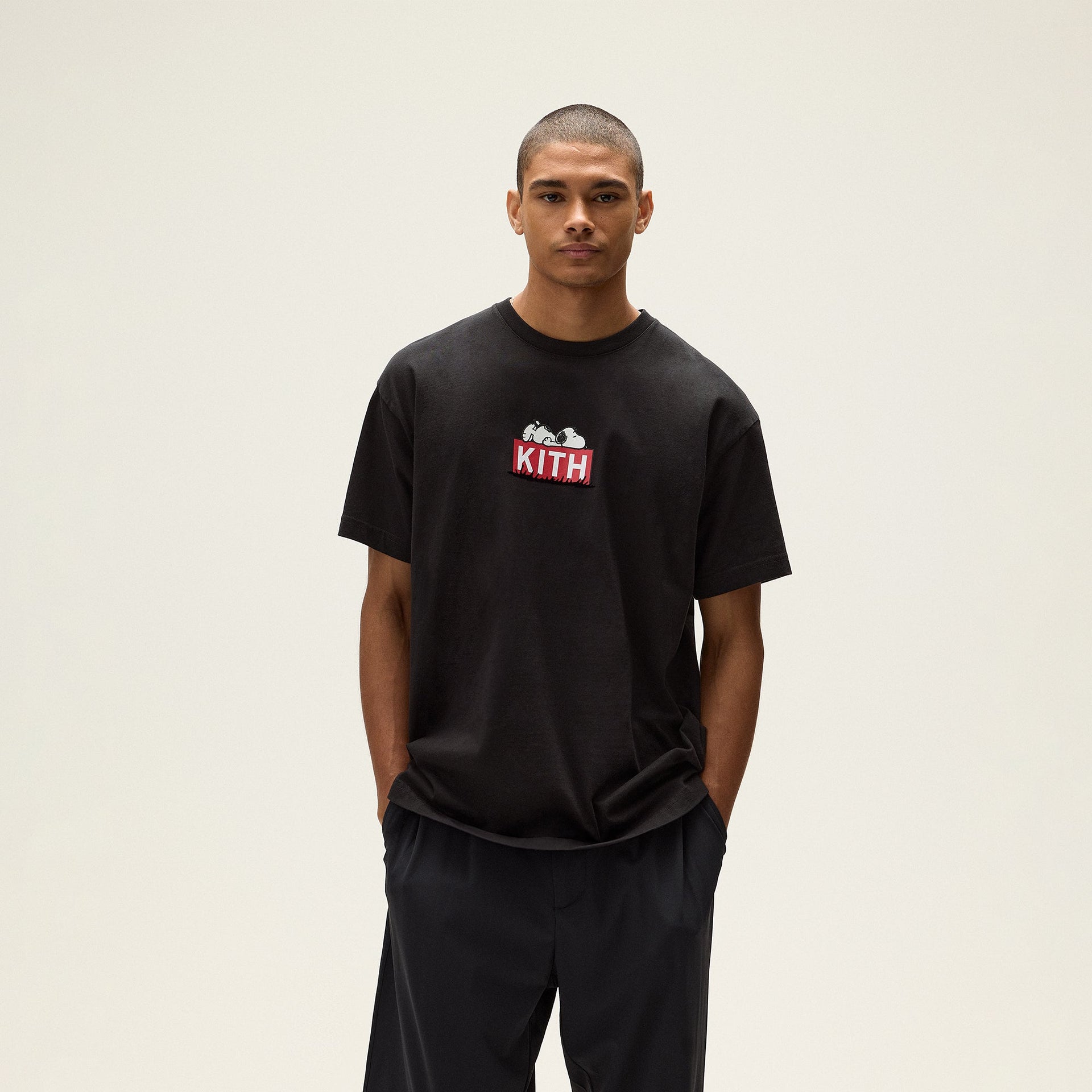Kith for Peanuts Doghouse Classic Logo Tee - Black