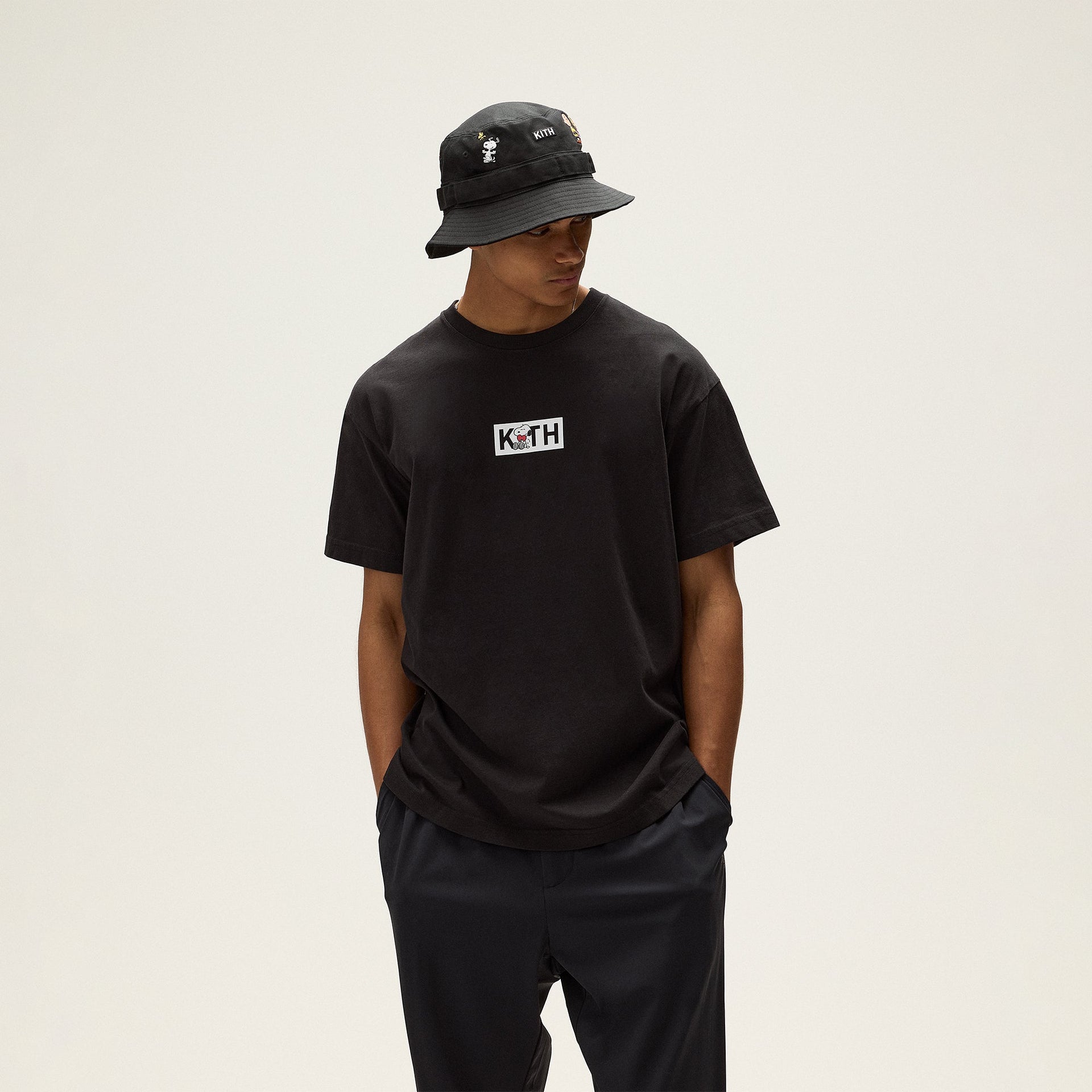 Kith for Peanuts Snoopy Classic Logo Tee - Black
