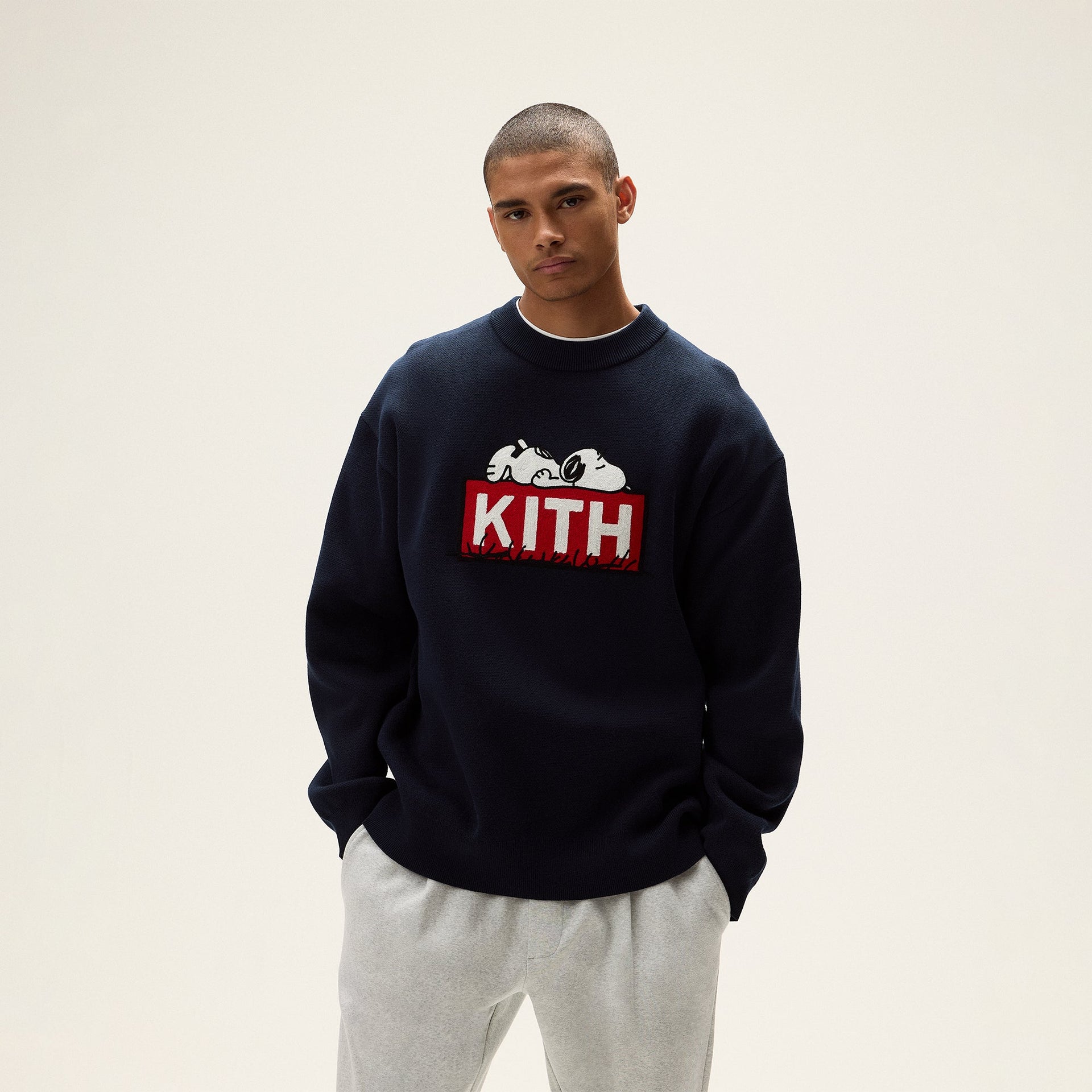 Kith for Peanuts Doghouse Classic Logo Crewneck Sweater - Nocturnal