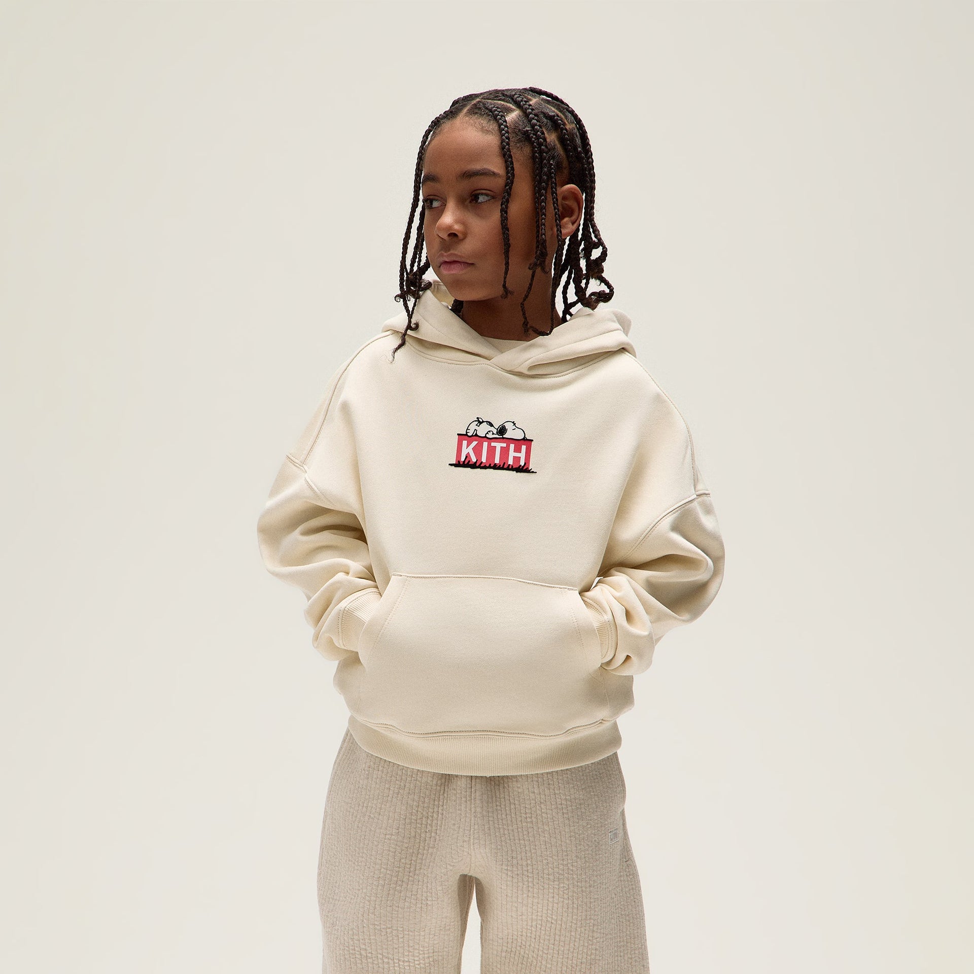 Kith Kids for Peanuts Doghouse Classic Logo Hoodie - Sandrift