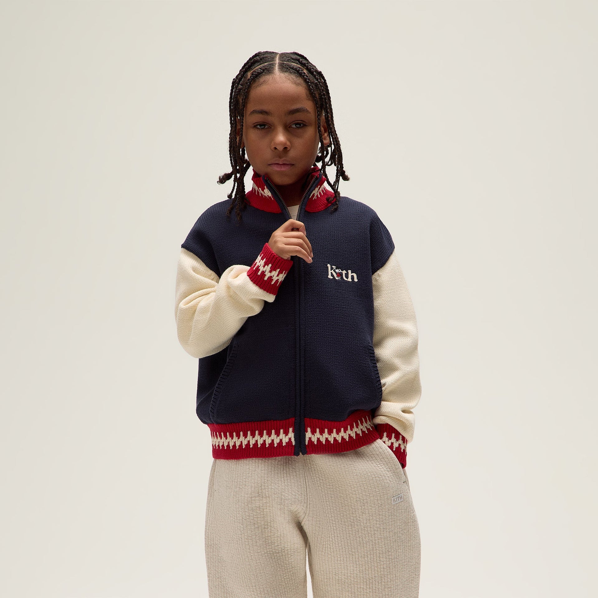 Kith Kids for Peanuts Globe Wyona Full Zip Sweater - Nocturnal