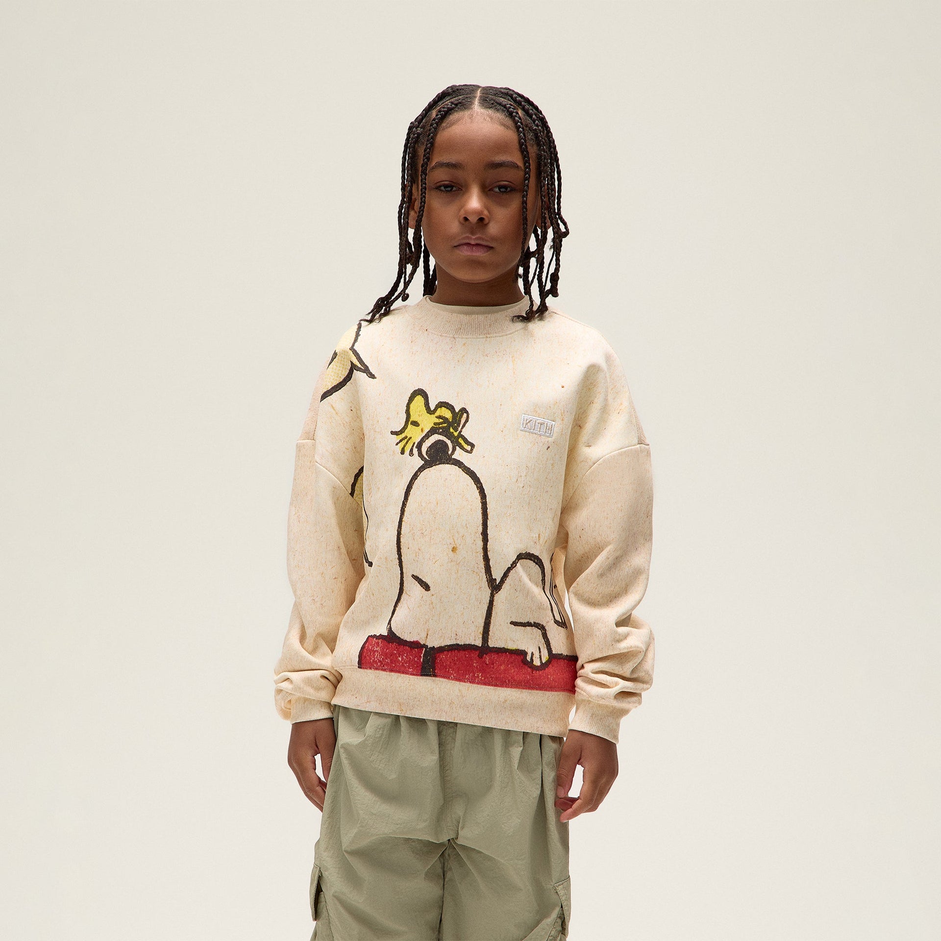 Kith Kids for Peanuts Sleeping Doghouse Crewneck - Sandrift