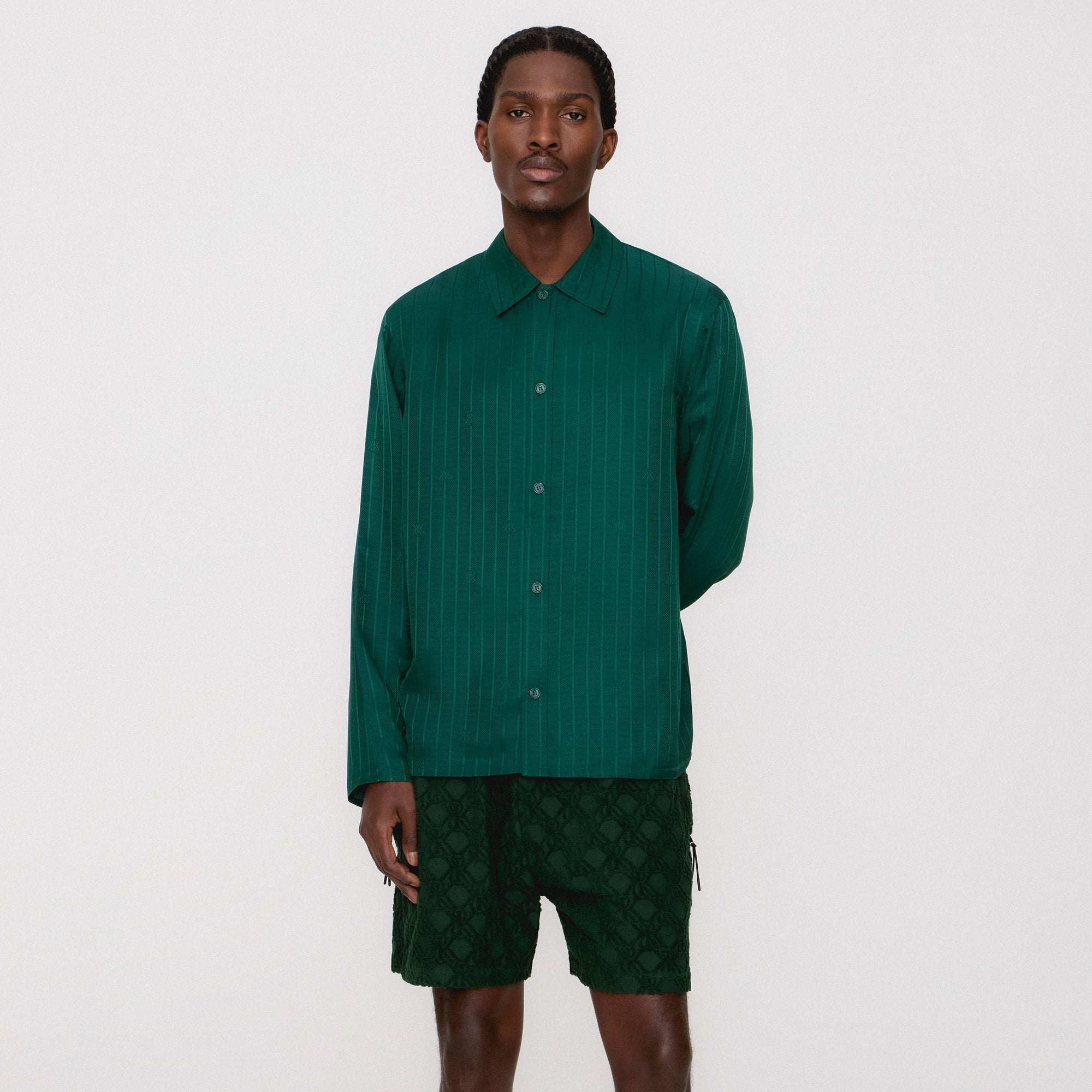 Kith Crest Logo Boxy Collared Overshirt - Fairway – Kith Canada