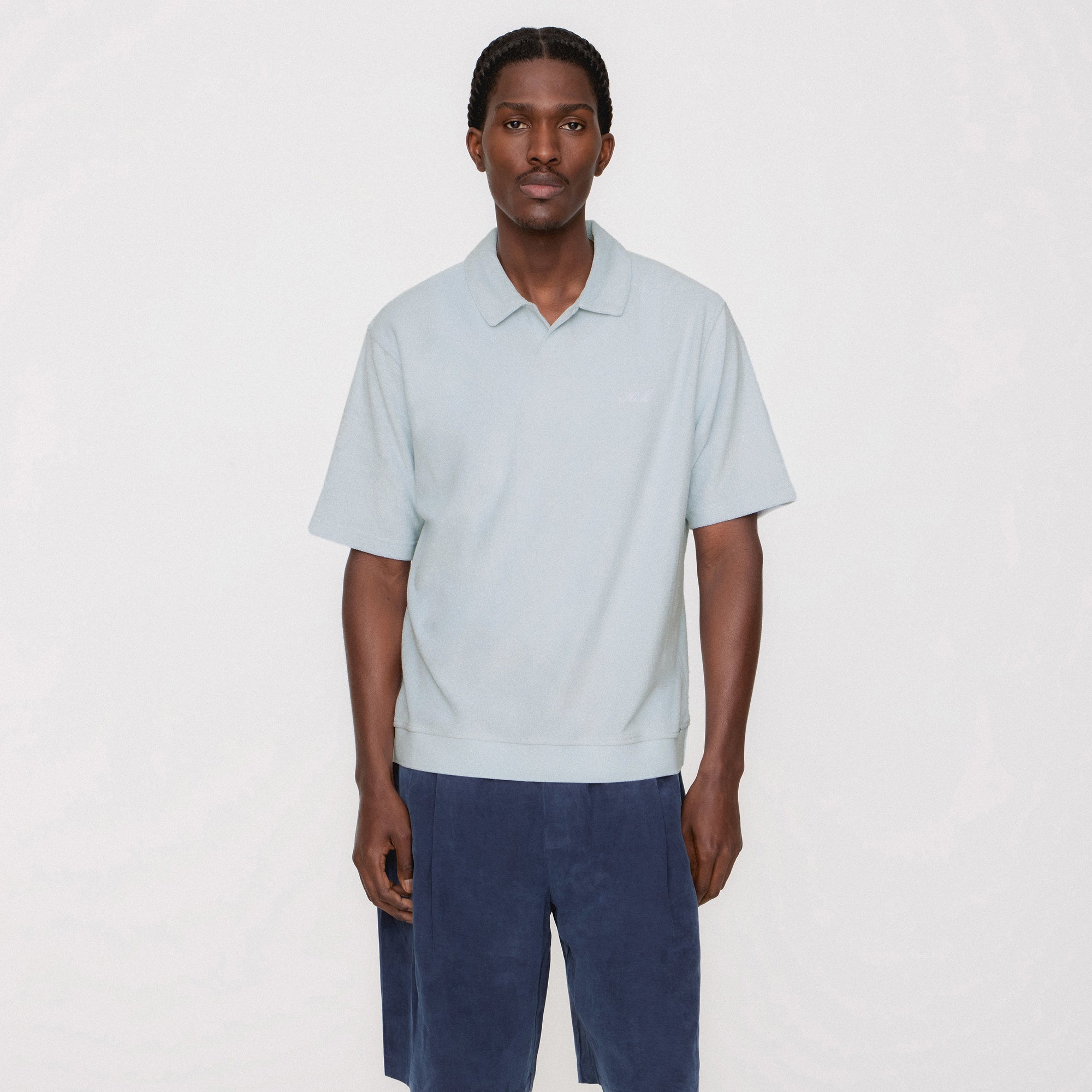 Kith Plush Terry Leo Polo - Light Indigo – Kith Canada