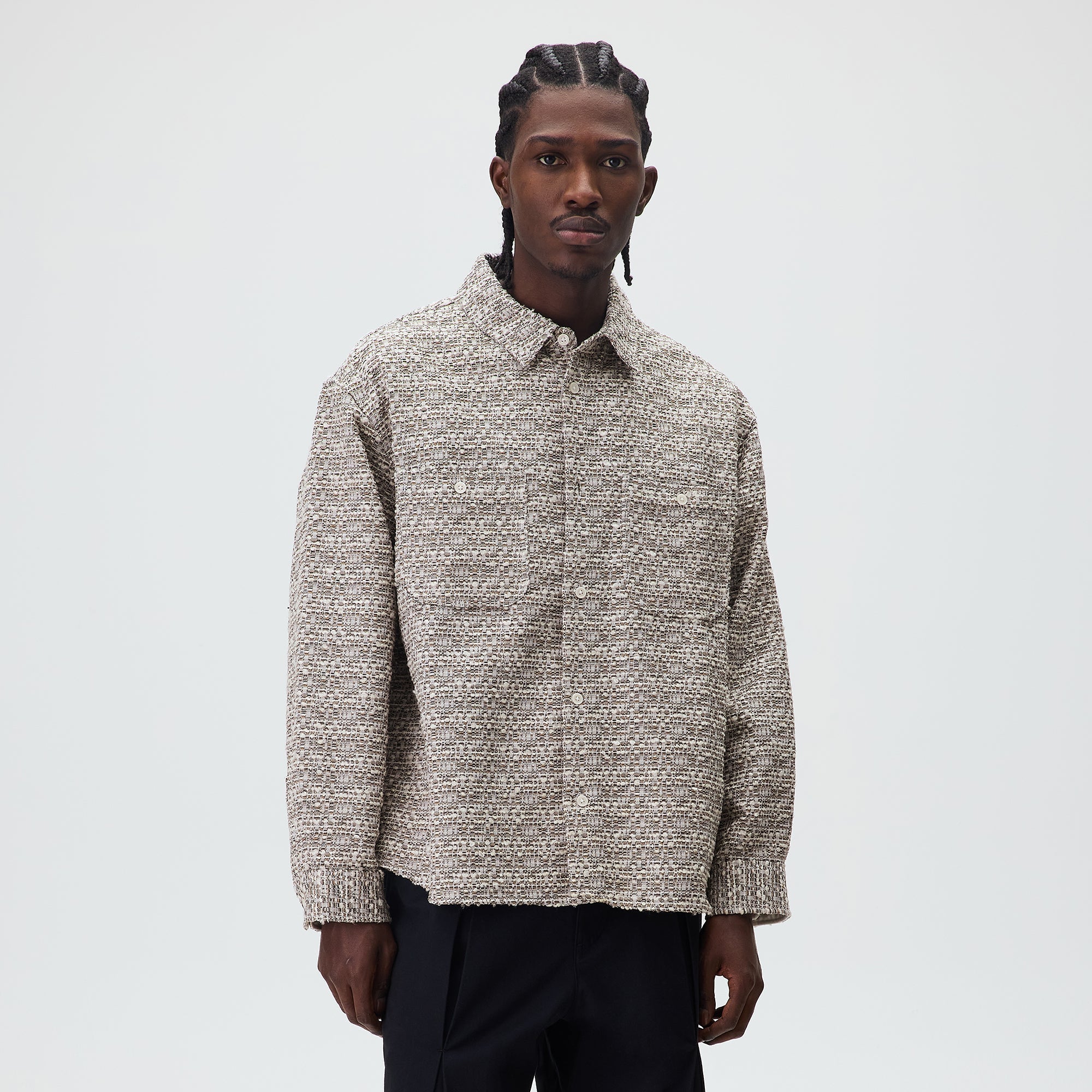 Kith Mixed Weave Apollo Shirt - Overcast – Kith Canada