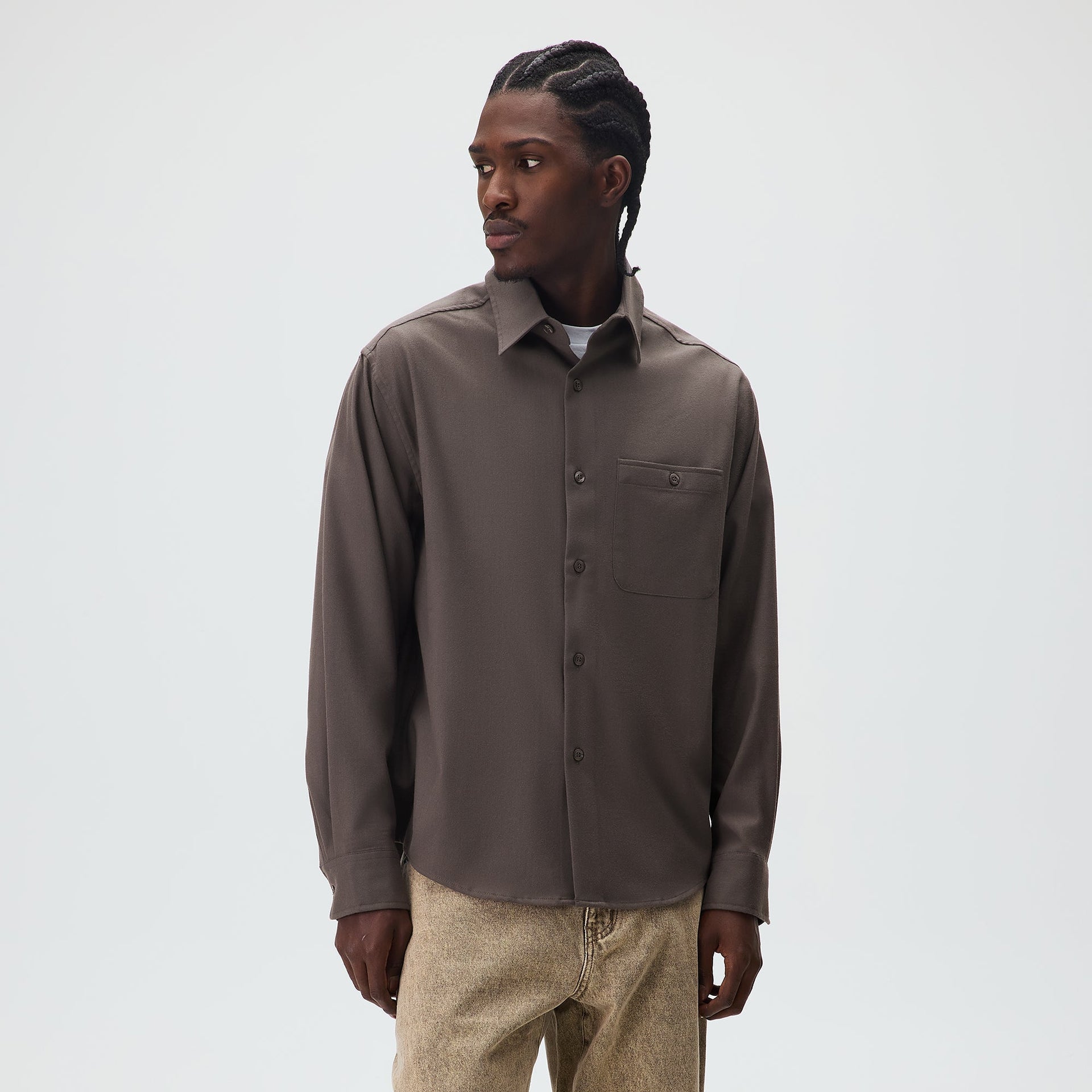 Kith Flannel Tomas Buttondown Shirt - Mineral