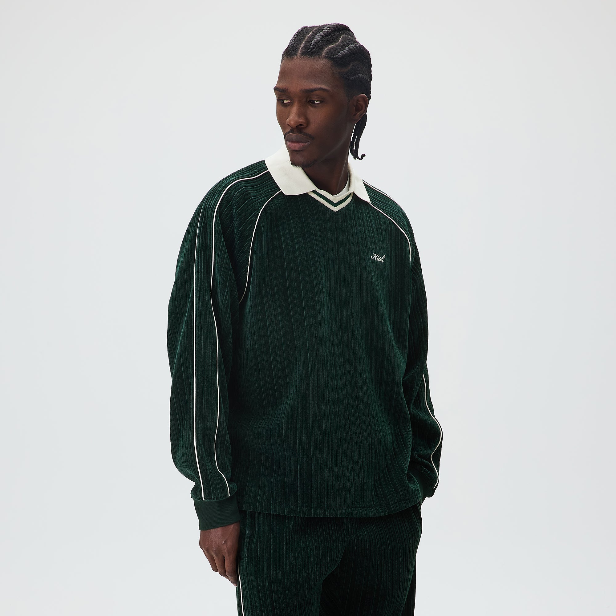 Kith Velvet Corduroy Long Sleeve Trevor Polo - Stadium – Kith Canada