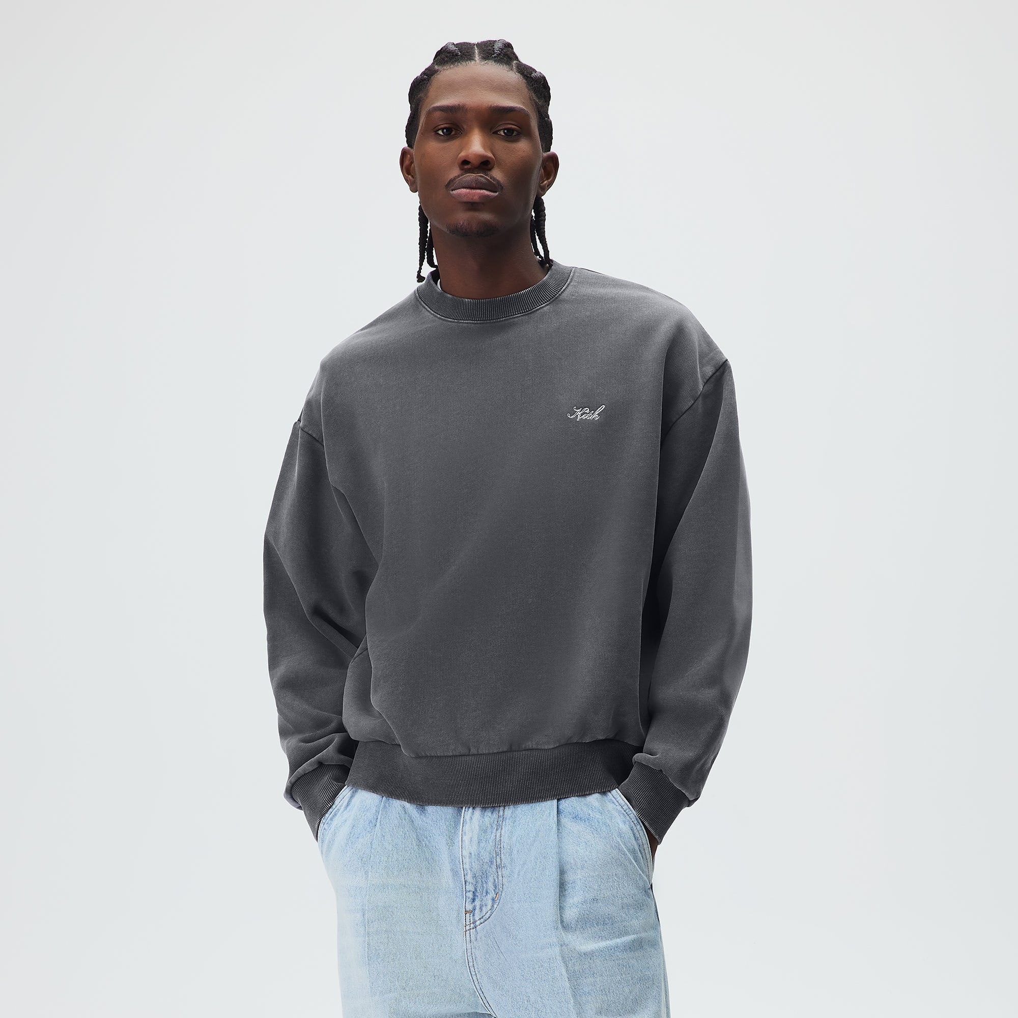 Kith Garment Dyed Nelson Crewneck - Asteroid – Kith Canada