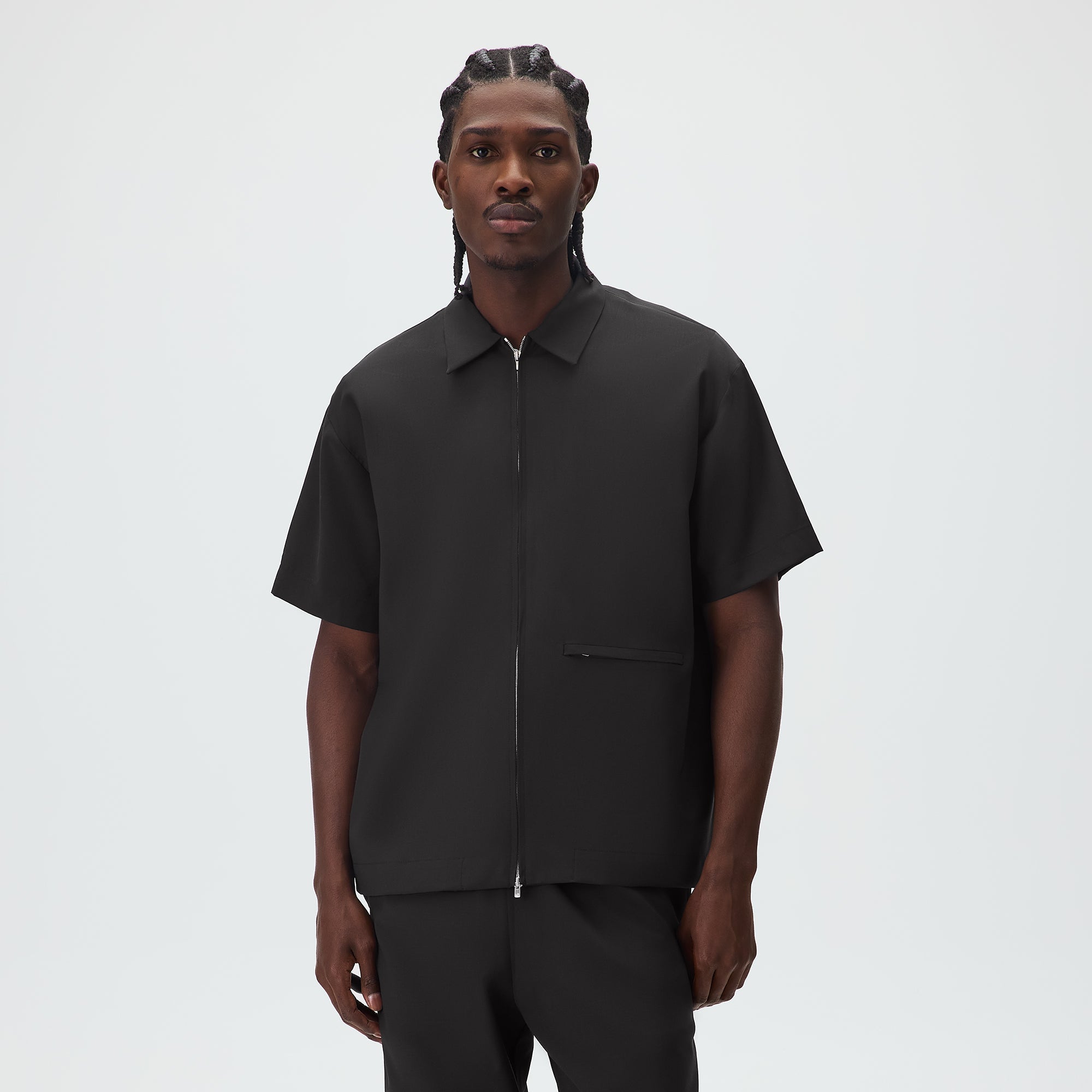 &Kin for Kith Origins Tropical Wool Davenport Shirt - Black – Kith