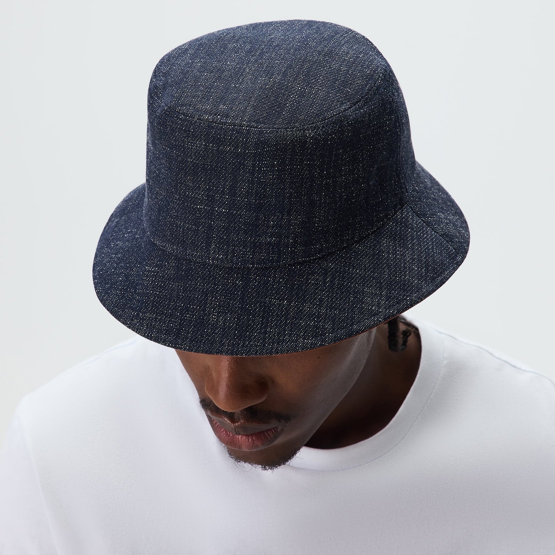 &Kin Wool Denim Dawson Bucket Hat - Blue Navy
