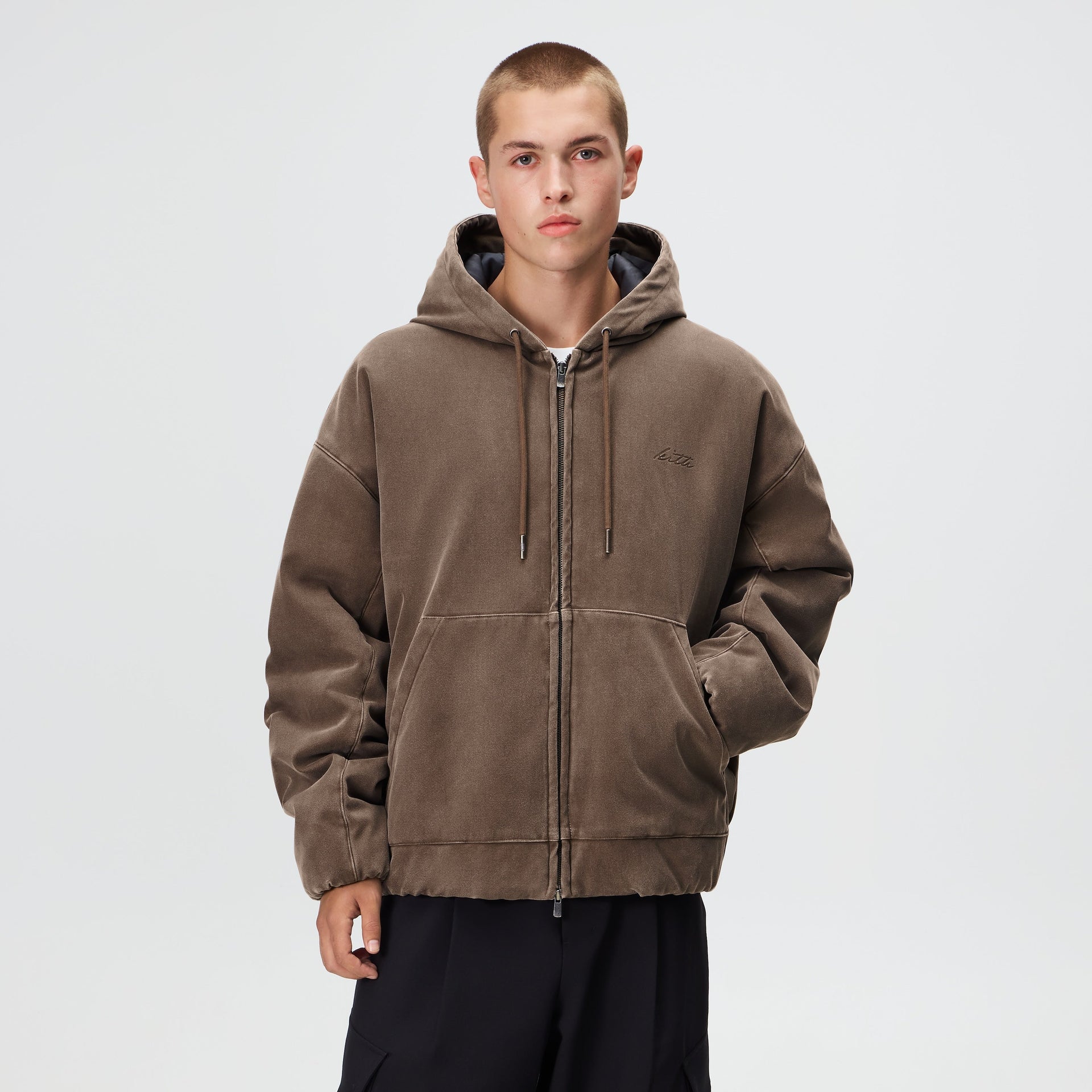 Kith Microsuede Puffed Jaysen Hoodie - Pecan