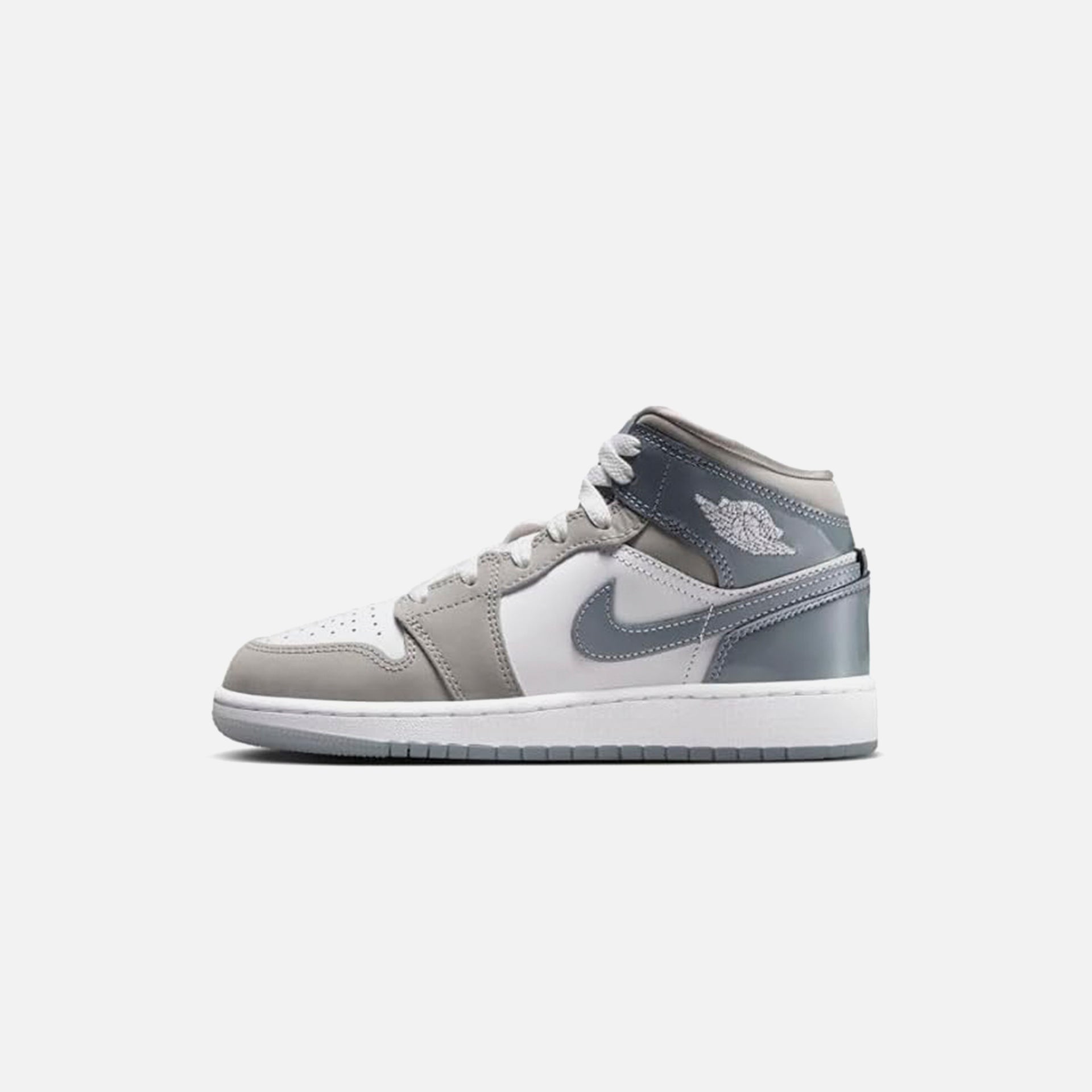 Nike GS Air Jordan 1 Mid Se - White / Cool Grey / Med Grey