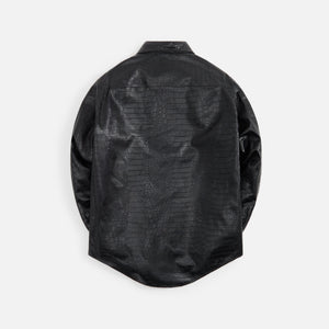 4S Designs Quilted Buttondown Shirt Jacket - Black