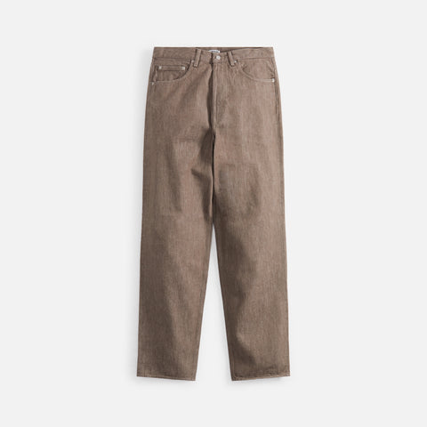 Auralee Hard Twist Brown Denim Wide Pants - Mocha Brown