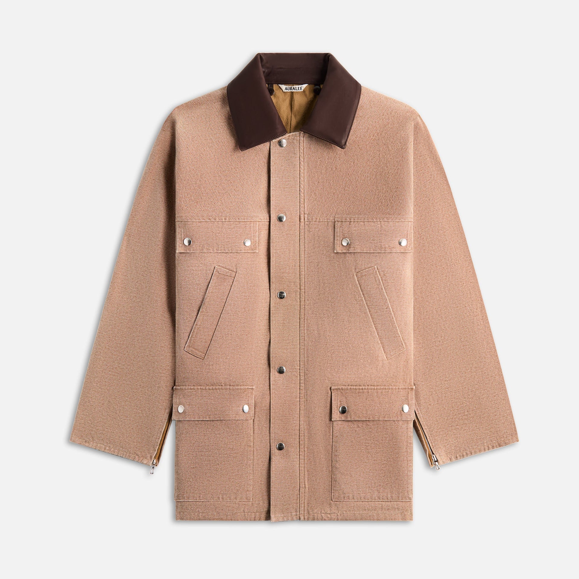 Auralee Washed Organic Canvas Hunting Blouson - Light Brown