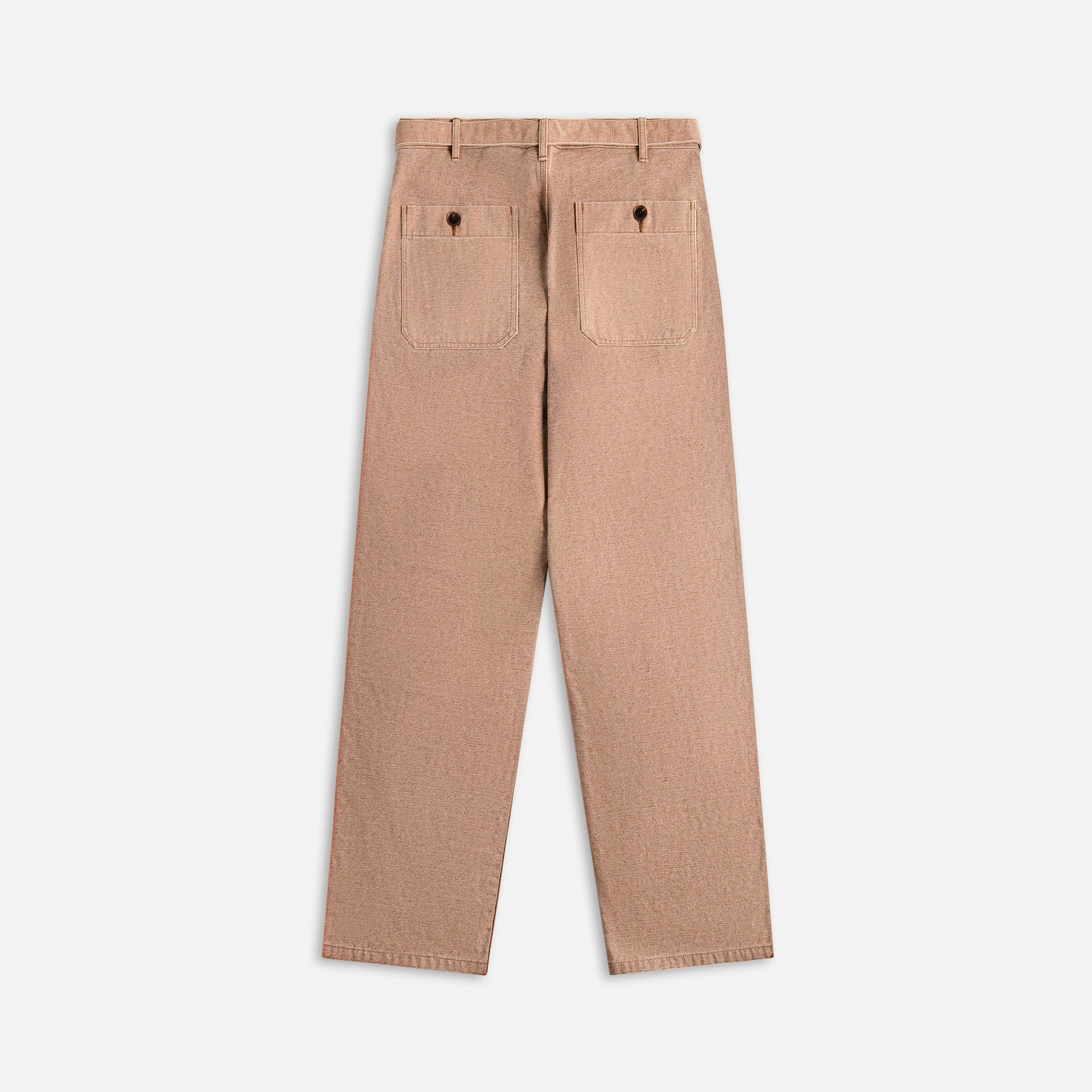 Auralee Washed Organic Canvas Belted Pants - Light Brown