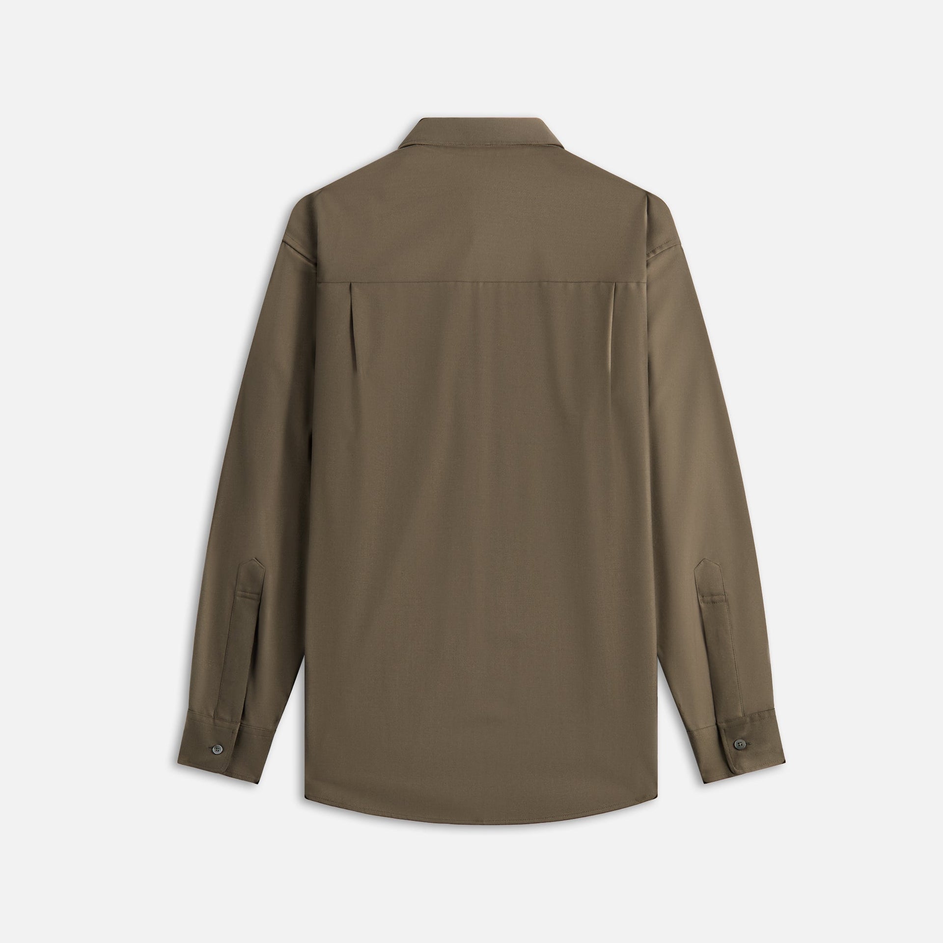 Auralee Super Fine Tropical Wool Shirt - Dark Khaki