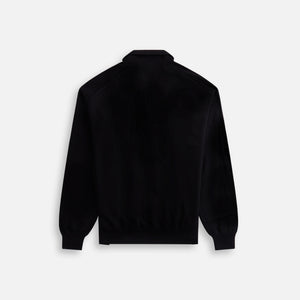 Auralee Super Fine Cashmere Silk Knit Skipper Polo - Black