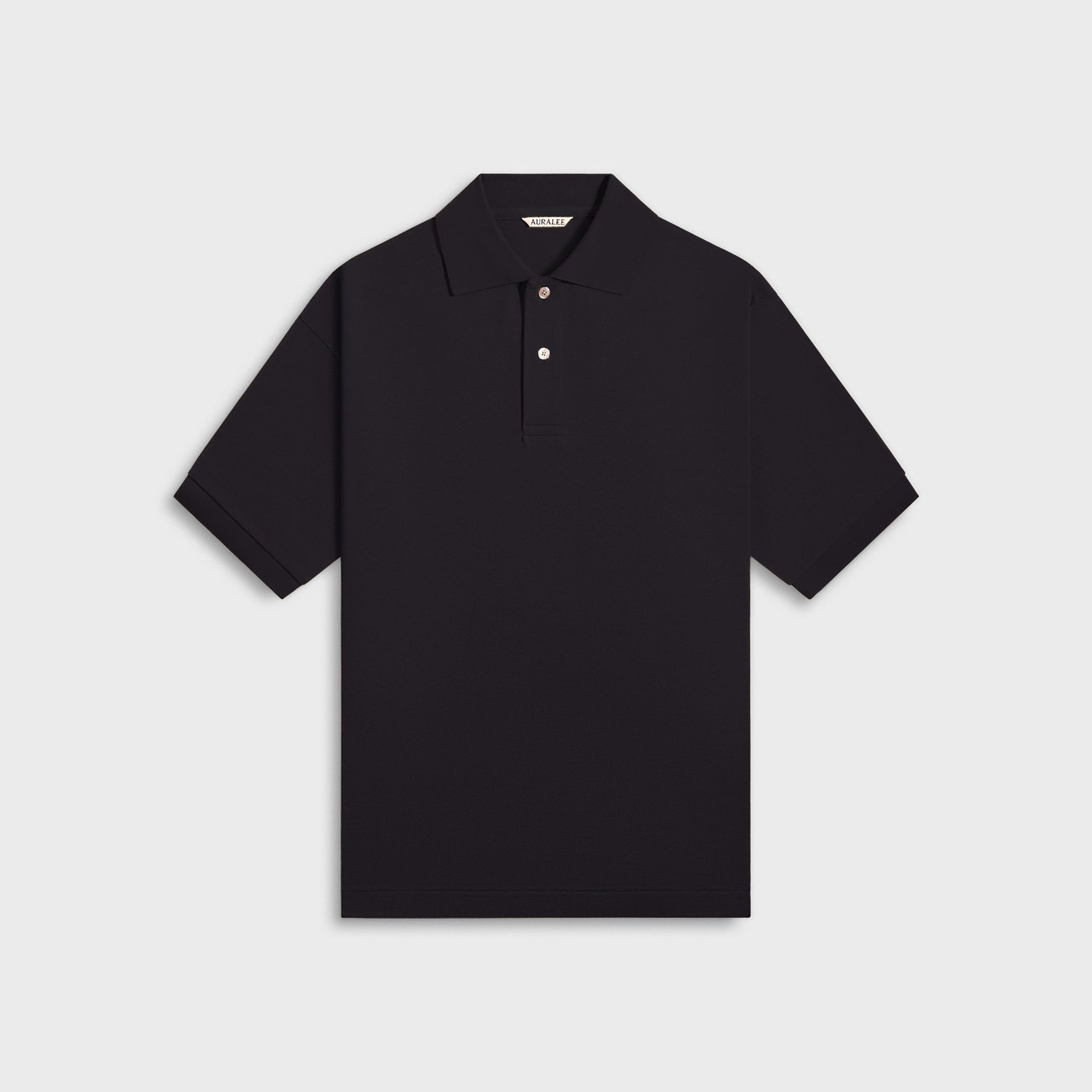 Auralee Pima Cotton Heavy Pique Polo - Dark Navy