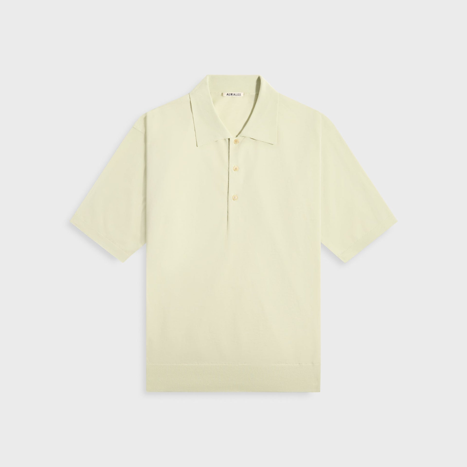 Auralee Super High Gauge Cotton Knit Polo - Light Pistachio