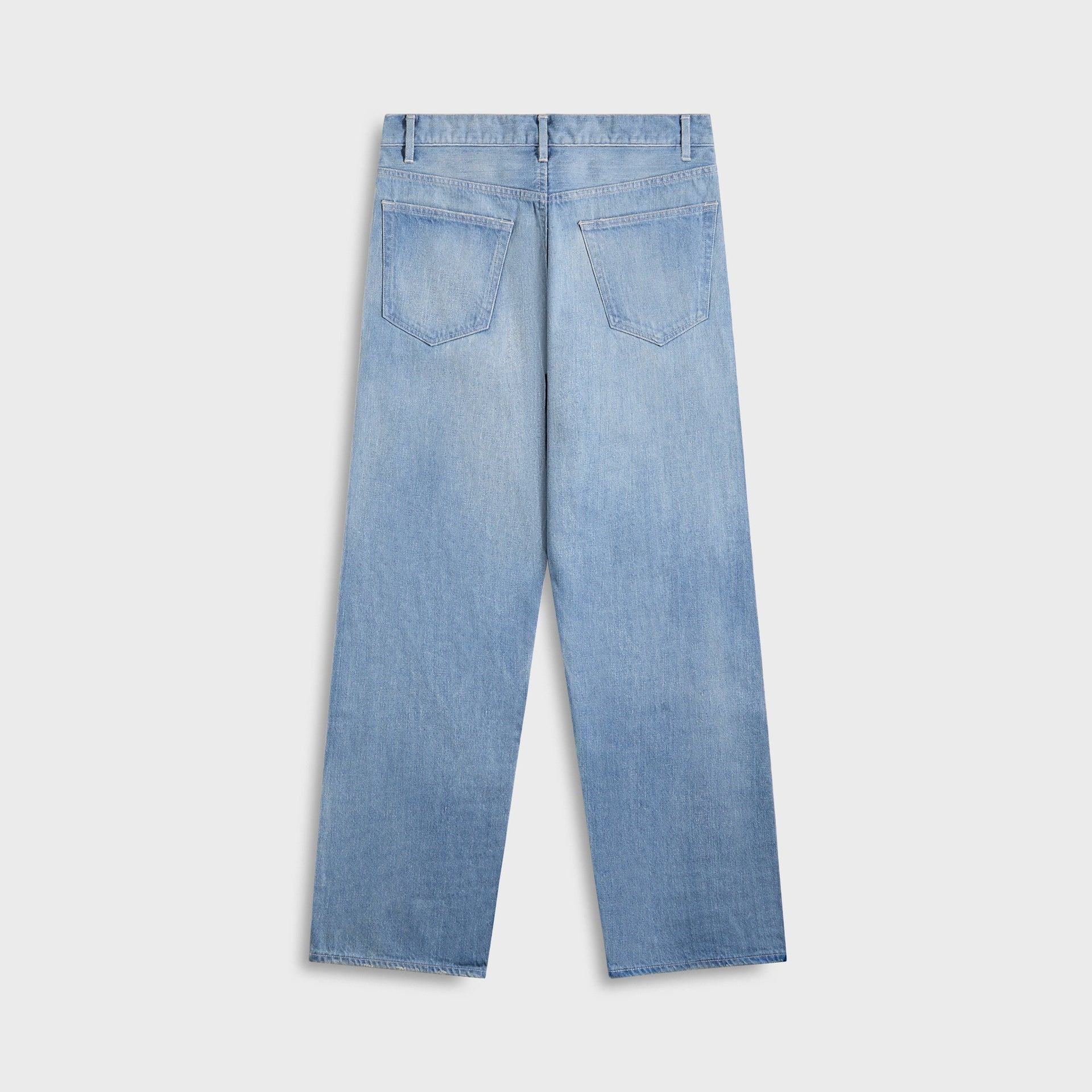 Auralee Selvedge Faded Light Denim Wide Pants - Light Indigo
