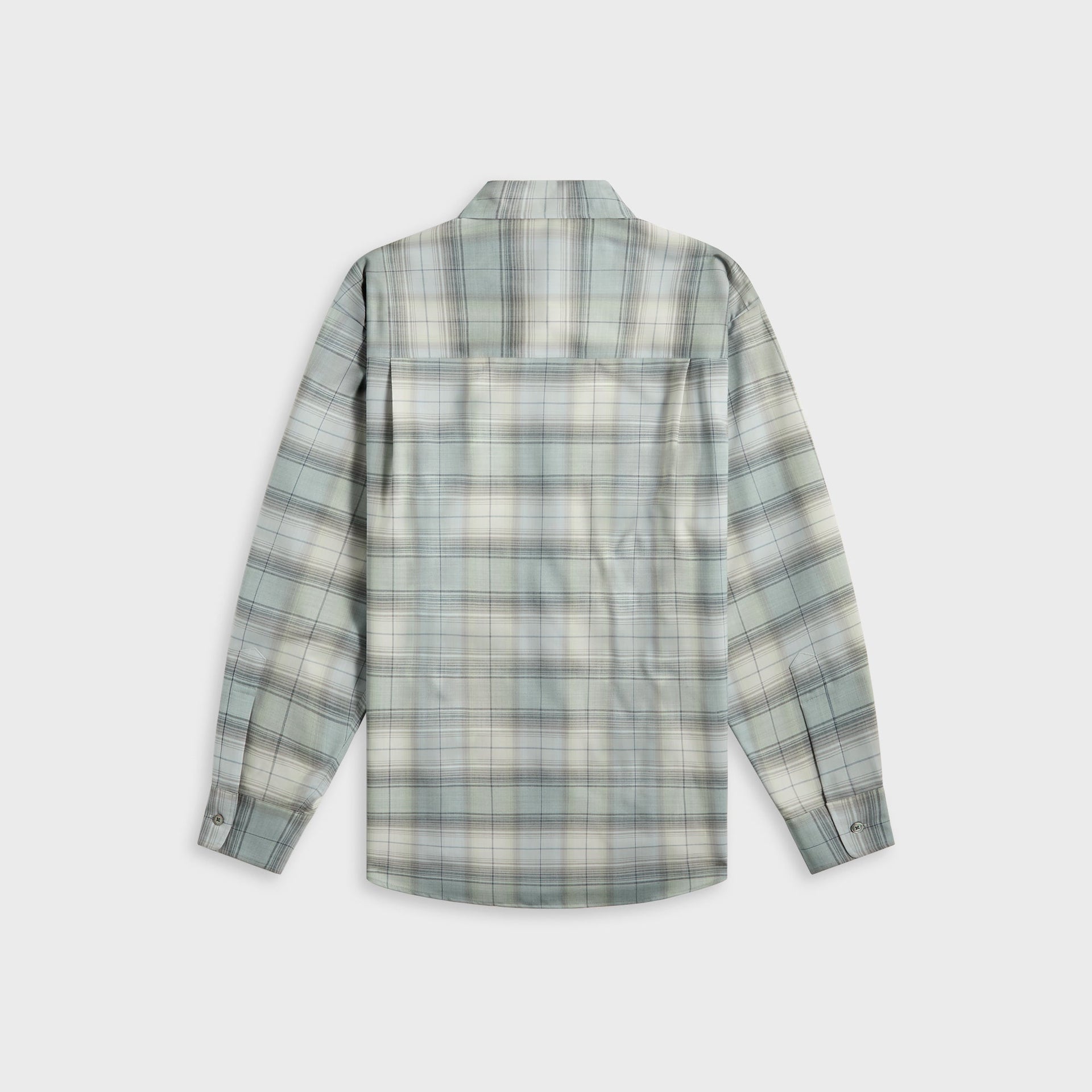 Auralee Super Light Wool Check Shirt - Blue Green Check