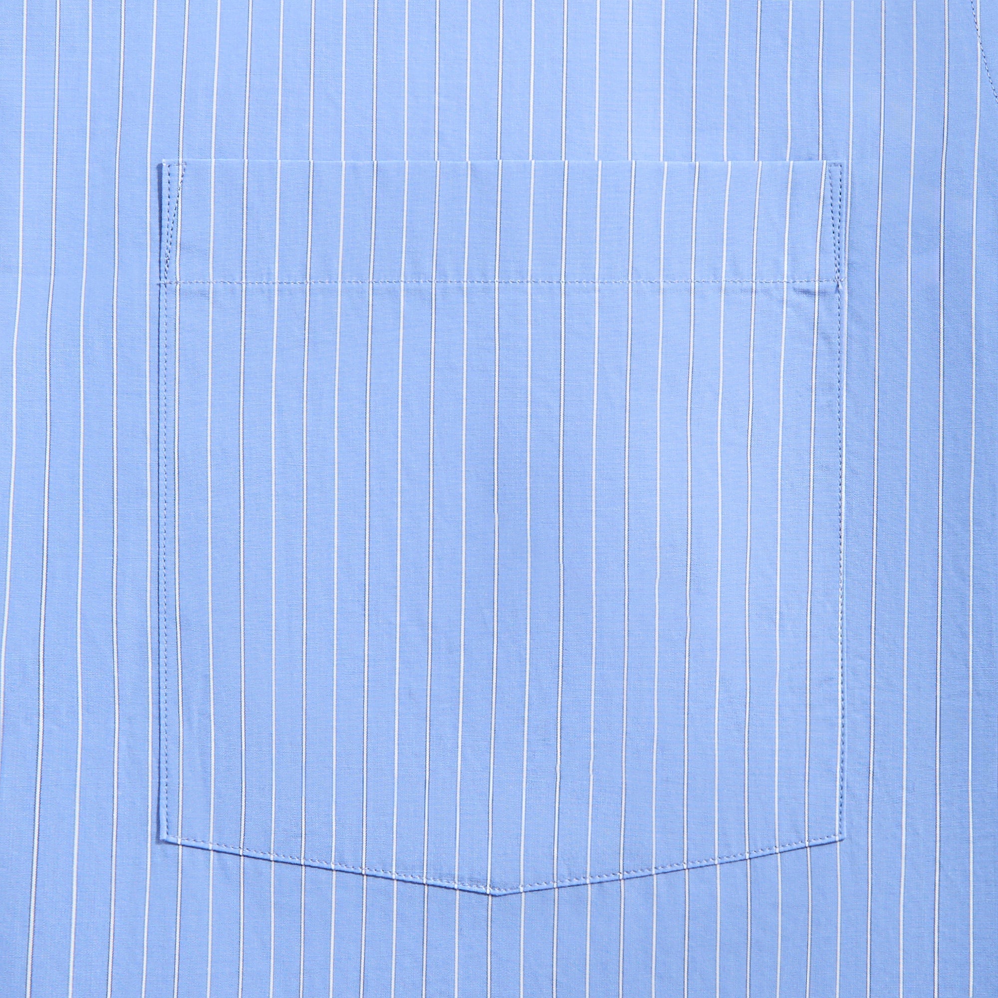 Auralee Suvin High Count Cloth Stripe Half Sleeved Shirt - Blue Auralee Suvin High Count Cloth Stripe Half Sleeved Shirt - Blue