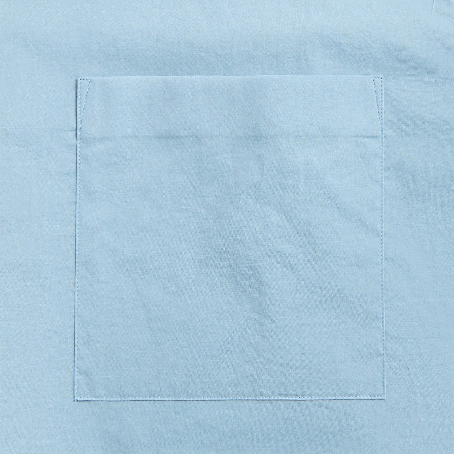 Auralee Washed Finx Typewriter Open Collar Shirt - Light Blue