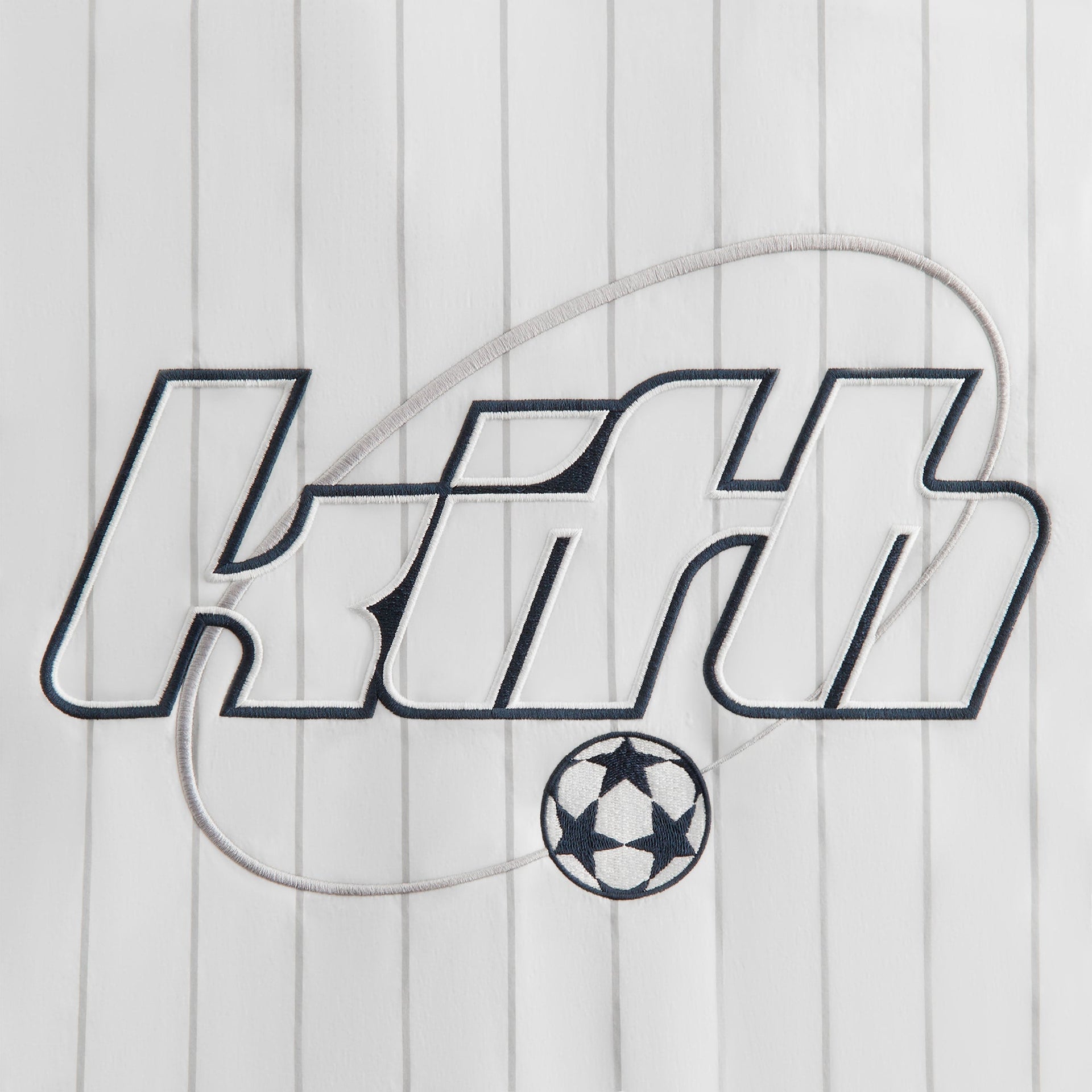 Kith for adidas Football Pinstripe Long Sleeve V-Neck - White - PH
