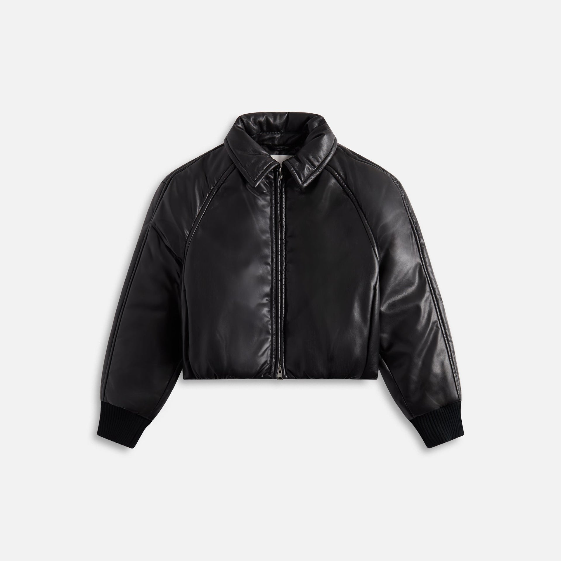 Agolde Tate Padded Vegan Leather Bomber - Black