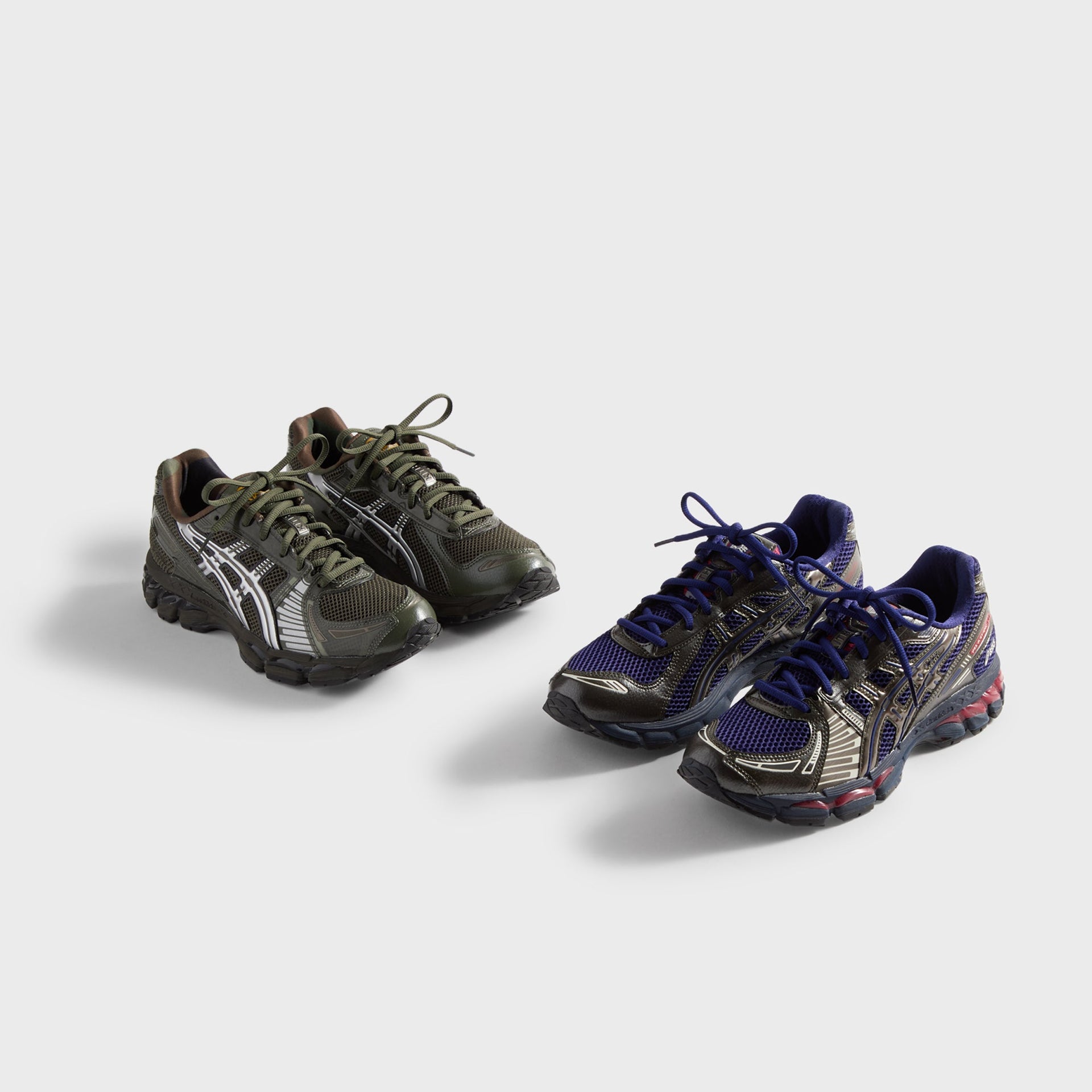 Marvel vs. Capcom | Kith for ASICS GEL-KAYANO® 12.1 Captain America vs. Guile Double Box - Dive Blue / Gunmetal / Deep Depths / Gunmetal
