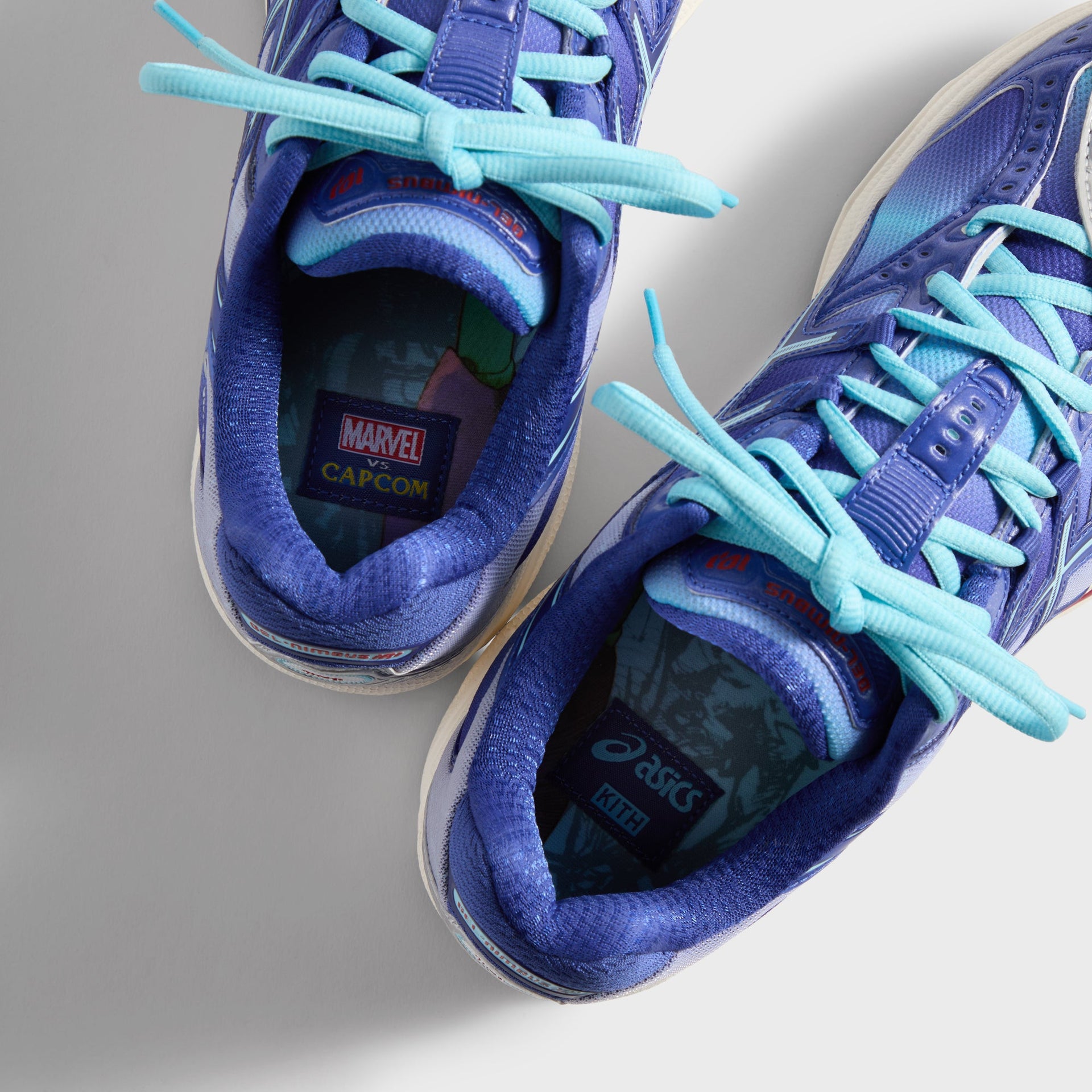 Marvel vs. Capcom | Kith for ASICS Gel-Nimbus 10.1 Iron Man vs. Mega Man Double Box - Italian Straw / Molten Lava / Mazarine Blue