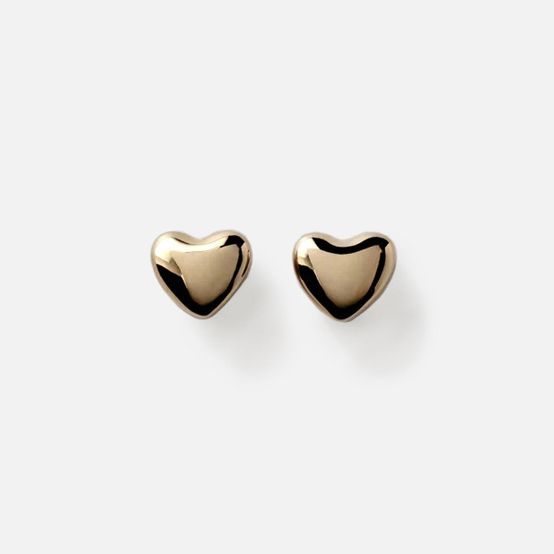 Annika Inez Voluptuous Heart Stud Earrings - Gold