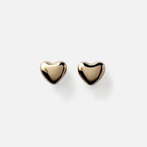 Annika Inez Voluptuous Heart Stud Earrings - Gold