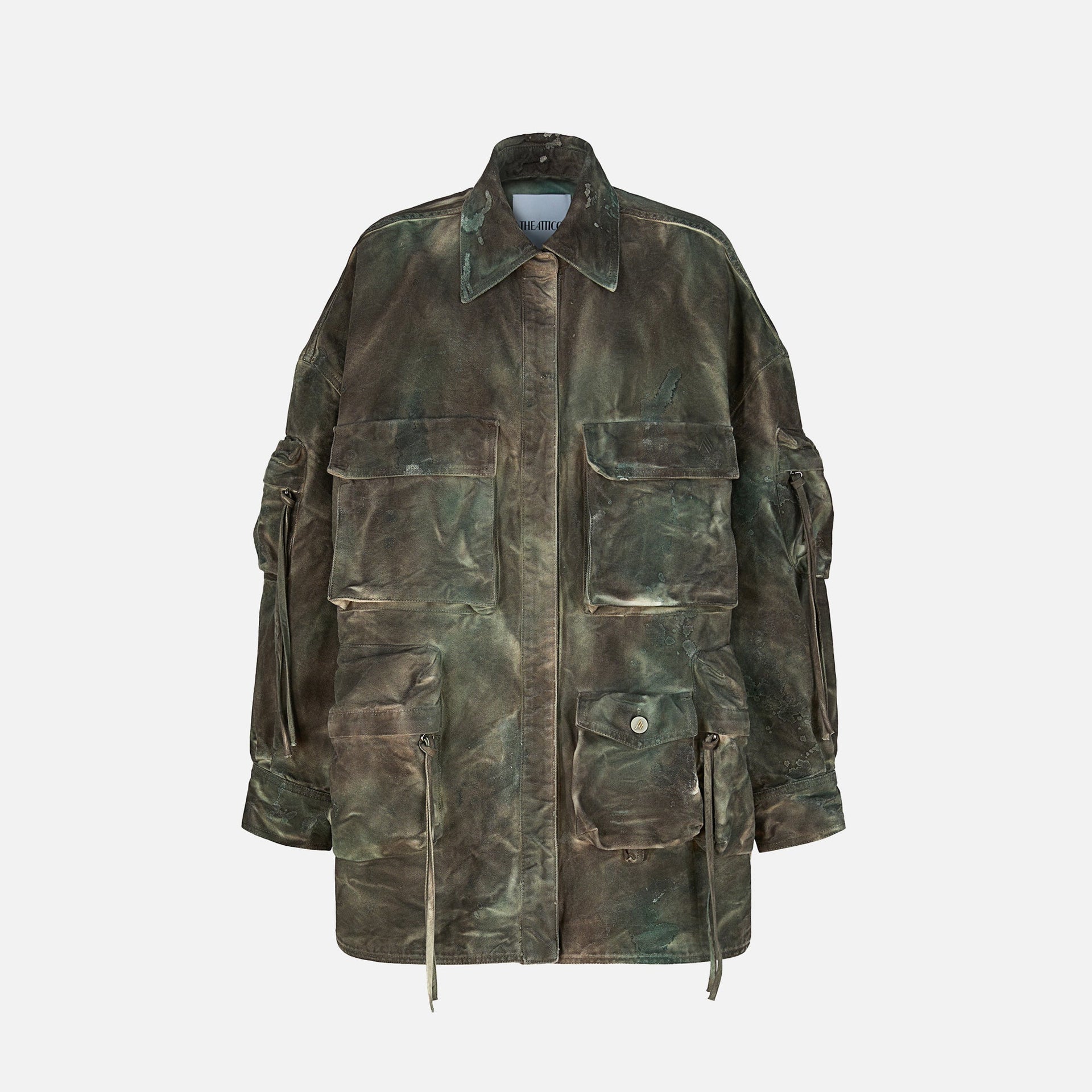 The Attico Fern Short Coat - Stained Green