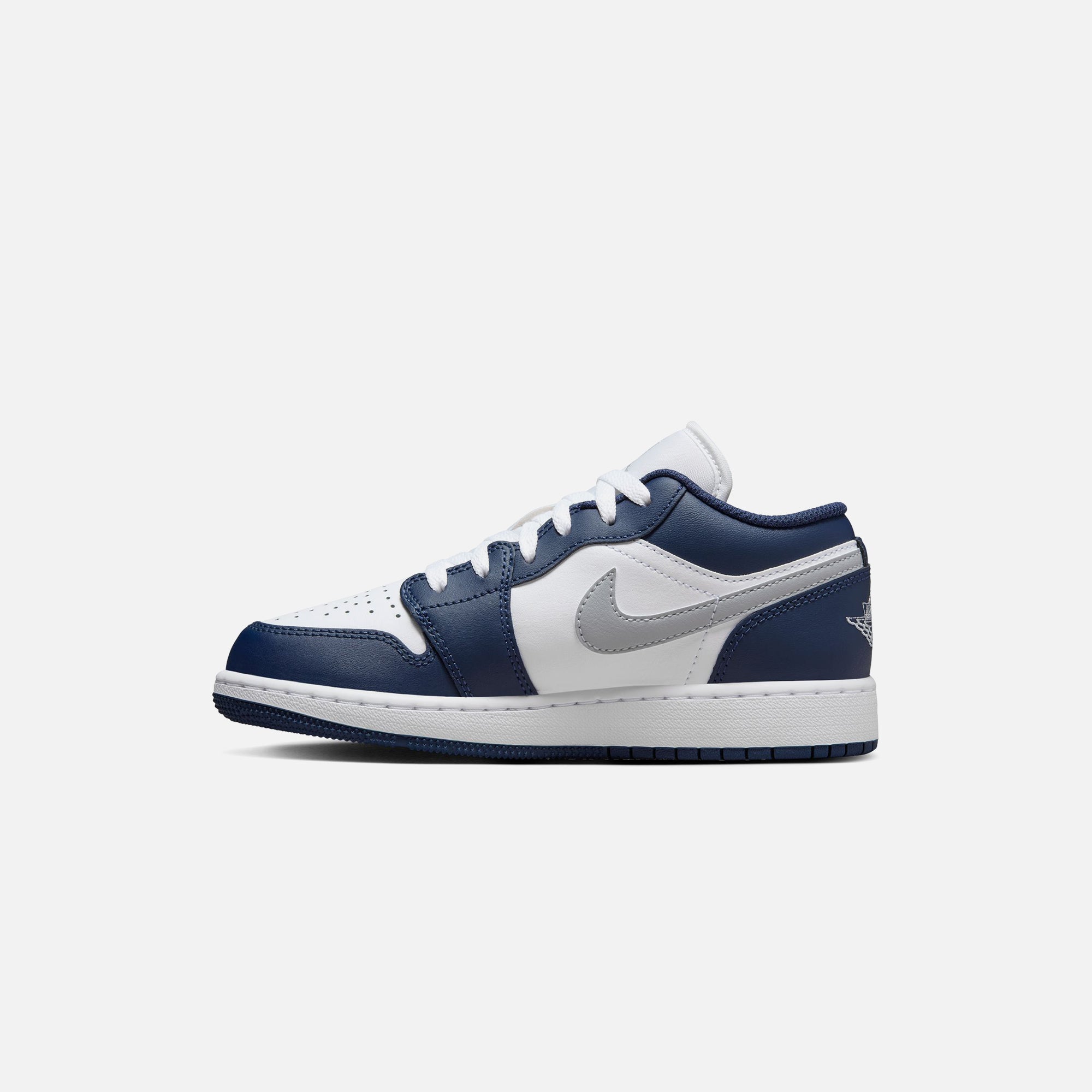 Jordan GS Air Jordan 1 Low - White / Wolf Grey Midnight – Kith Canada
