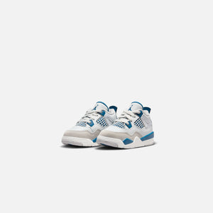 Nike TD Air Jordan 4 Retro - Off White / Military Blue / Neutral
