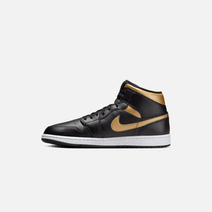 Jordan Air Jordan 1 Mid - Black / Metallic Gold / White