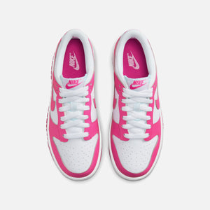 Nike GS Dunk Low - White / Laser Fuchsia