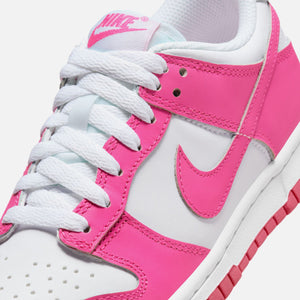 Nike GS Dunk Low - White / Laser Fuchsia