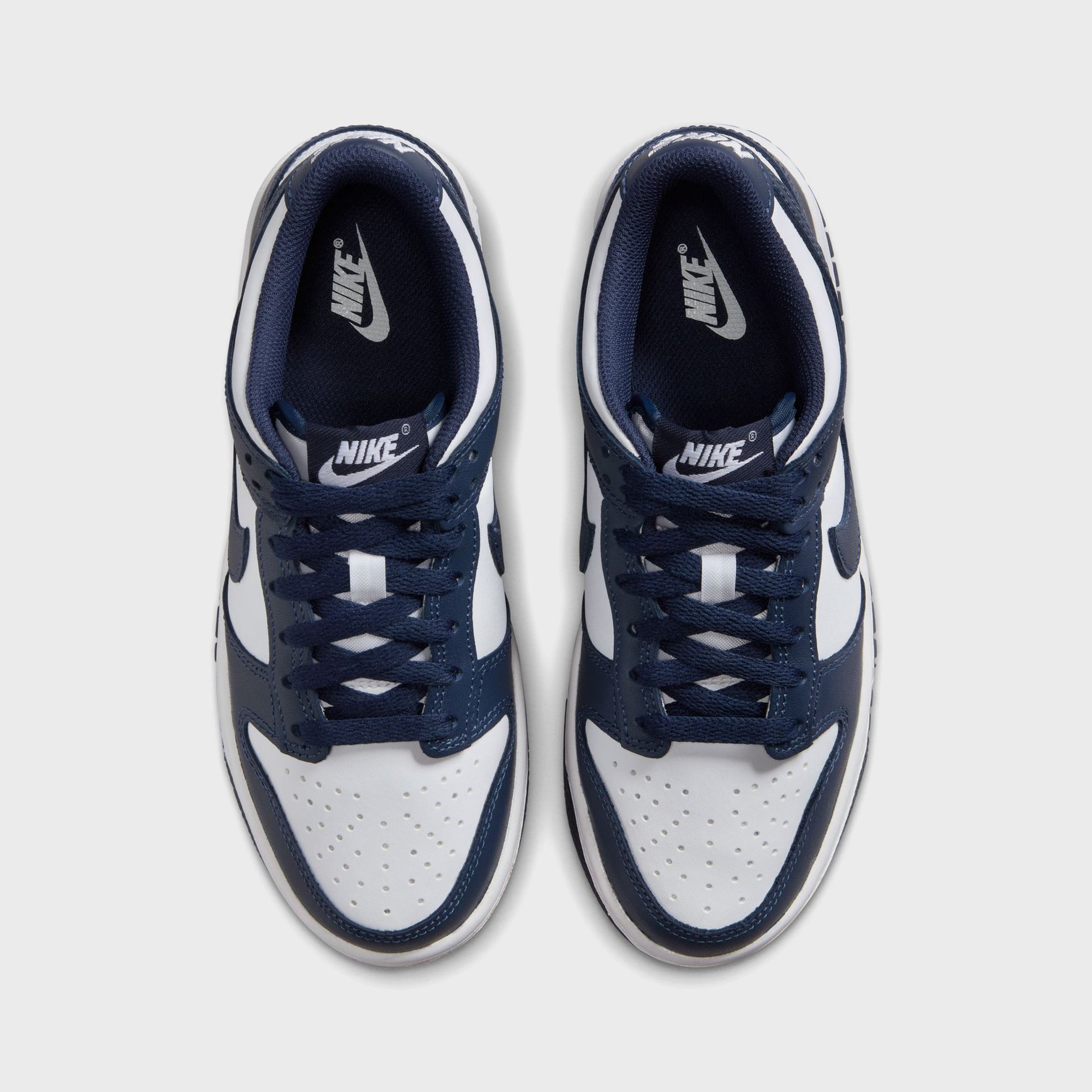 Nike GS Dunk Low - White / Midnight Navy