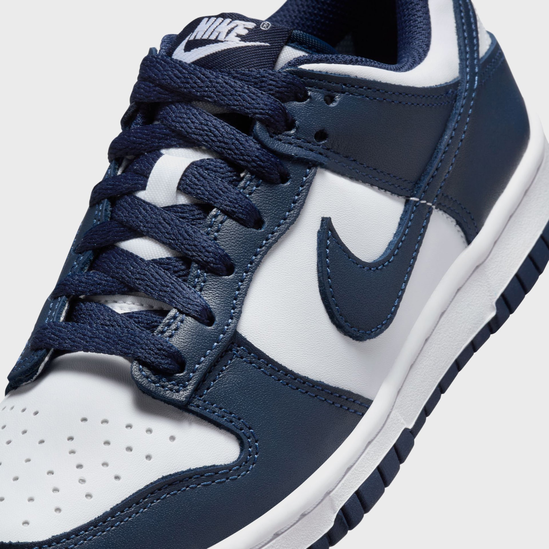 Nike GS Dunk Low - White / Midnight Navy