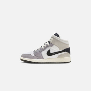 Nike Grade School Air Jordan 1 Mid Se - Cement Grey / Black / White / Tech Grey