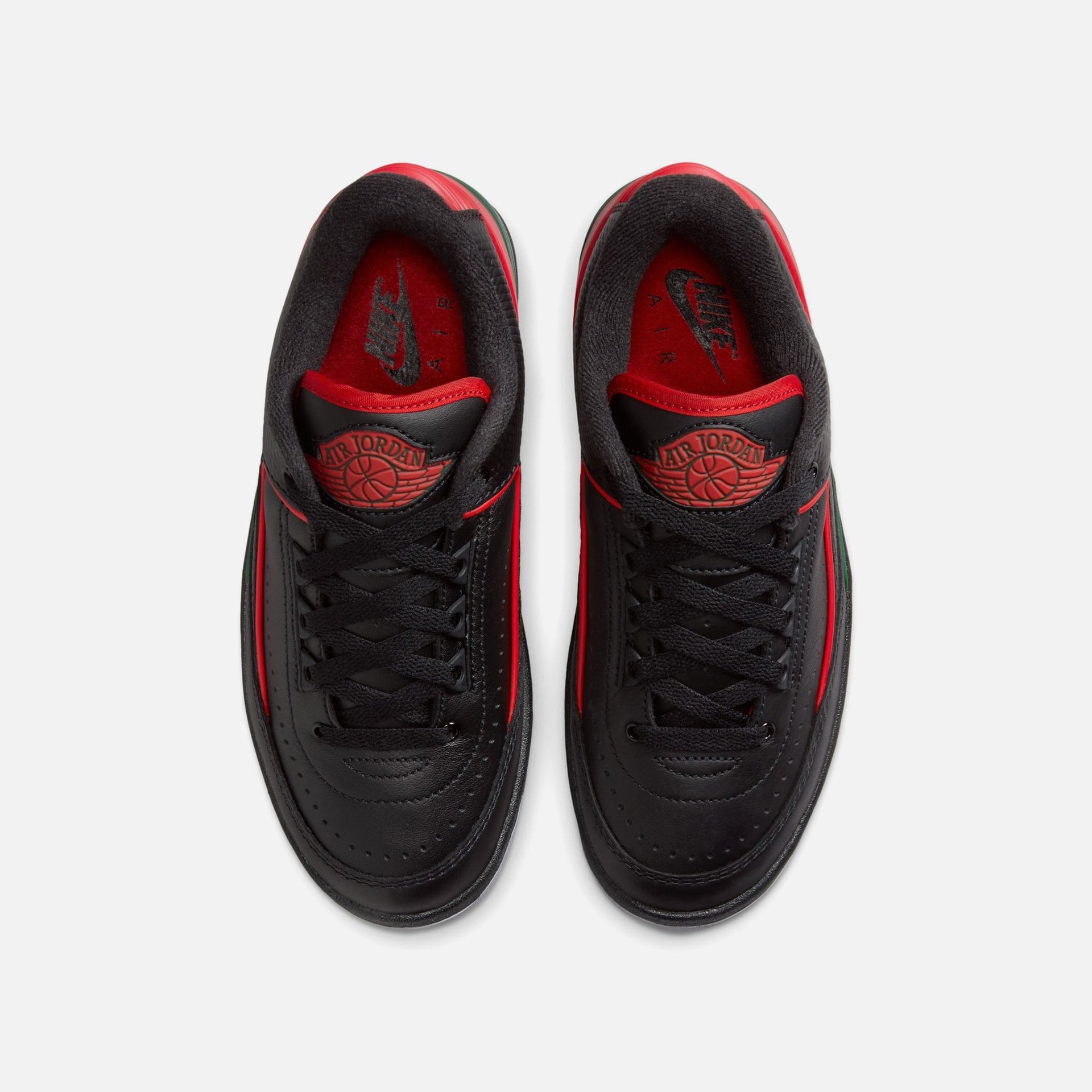 Nike Grade School Air Jordan 2 Retro Low - Black / Fire Red / Fir / Cement Grey